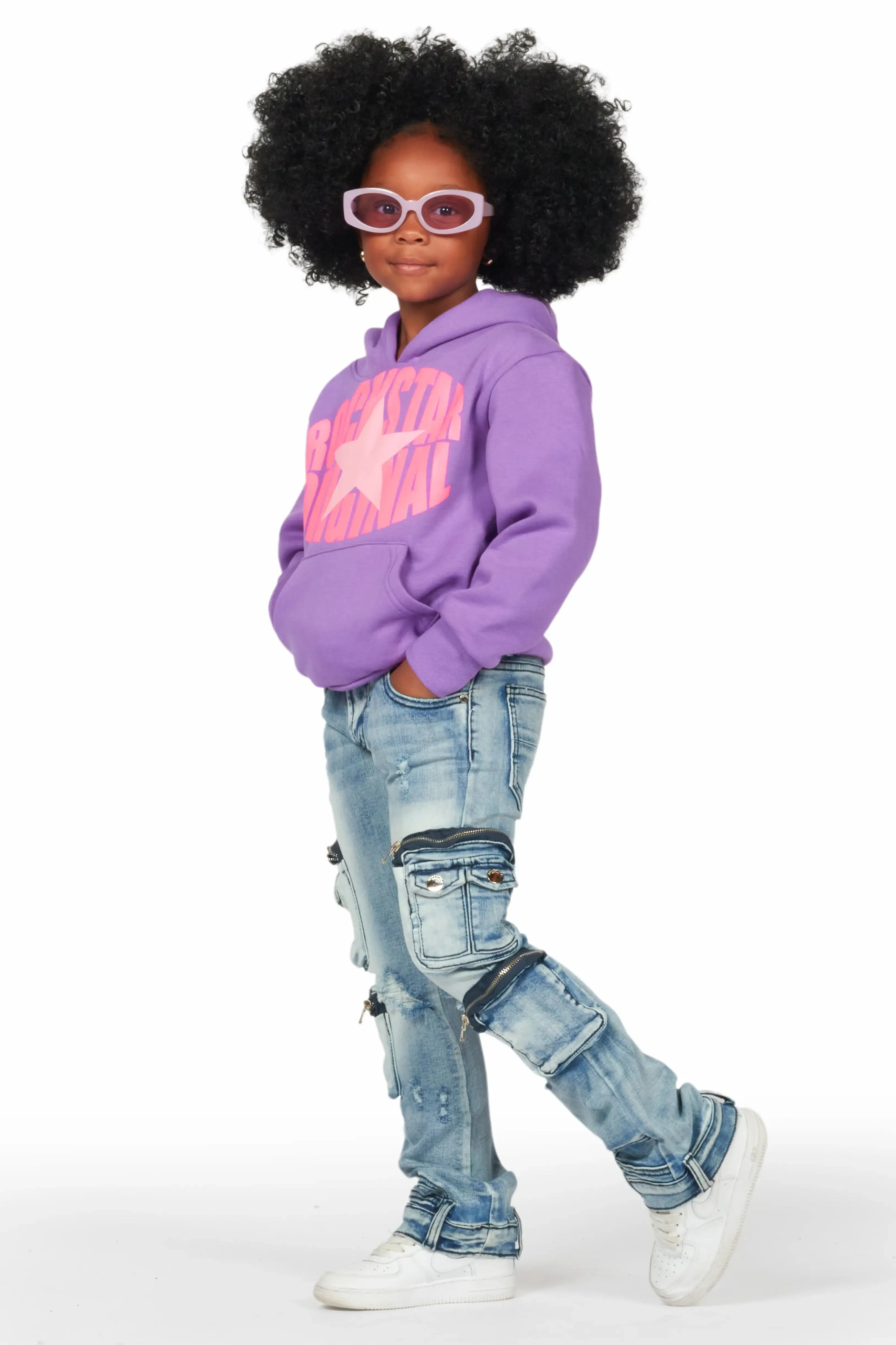 Girls Alisson Light Blue Stacked Flare Jean sold by Rockstar Original product image thumbnail 4