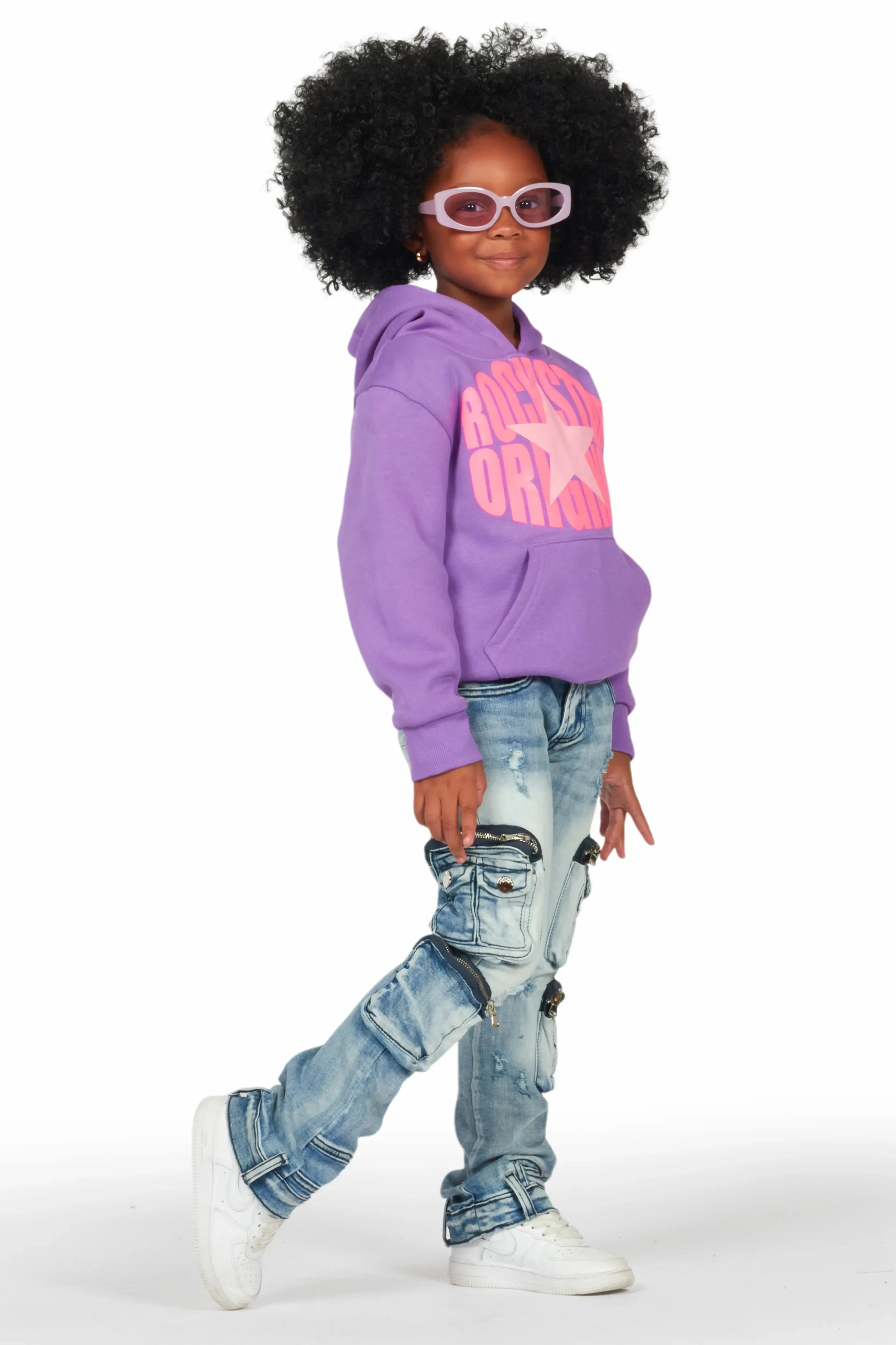 Girls Alisson Light Blue Stacked Flare Jean sold by Rockstar Original product image thumbnail 5
