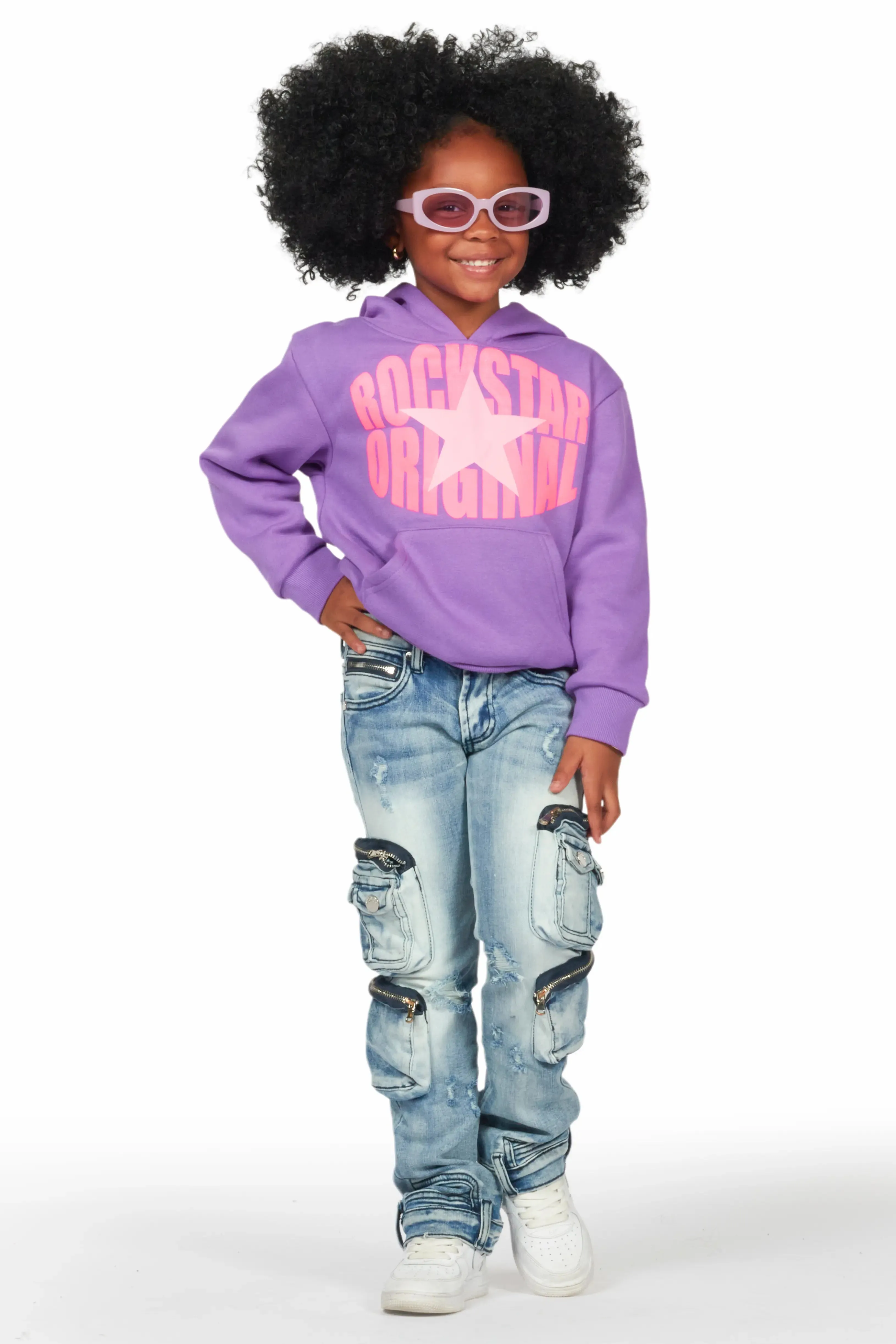 Girls Alisson Light Blue Stacked Flare Jean sold by Rockstar Original product image thumbnail 3