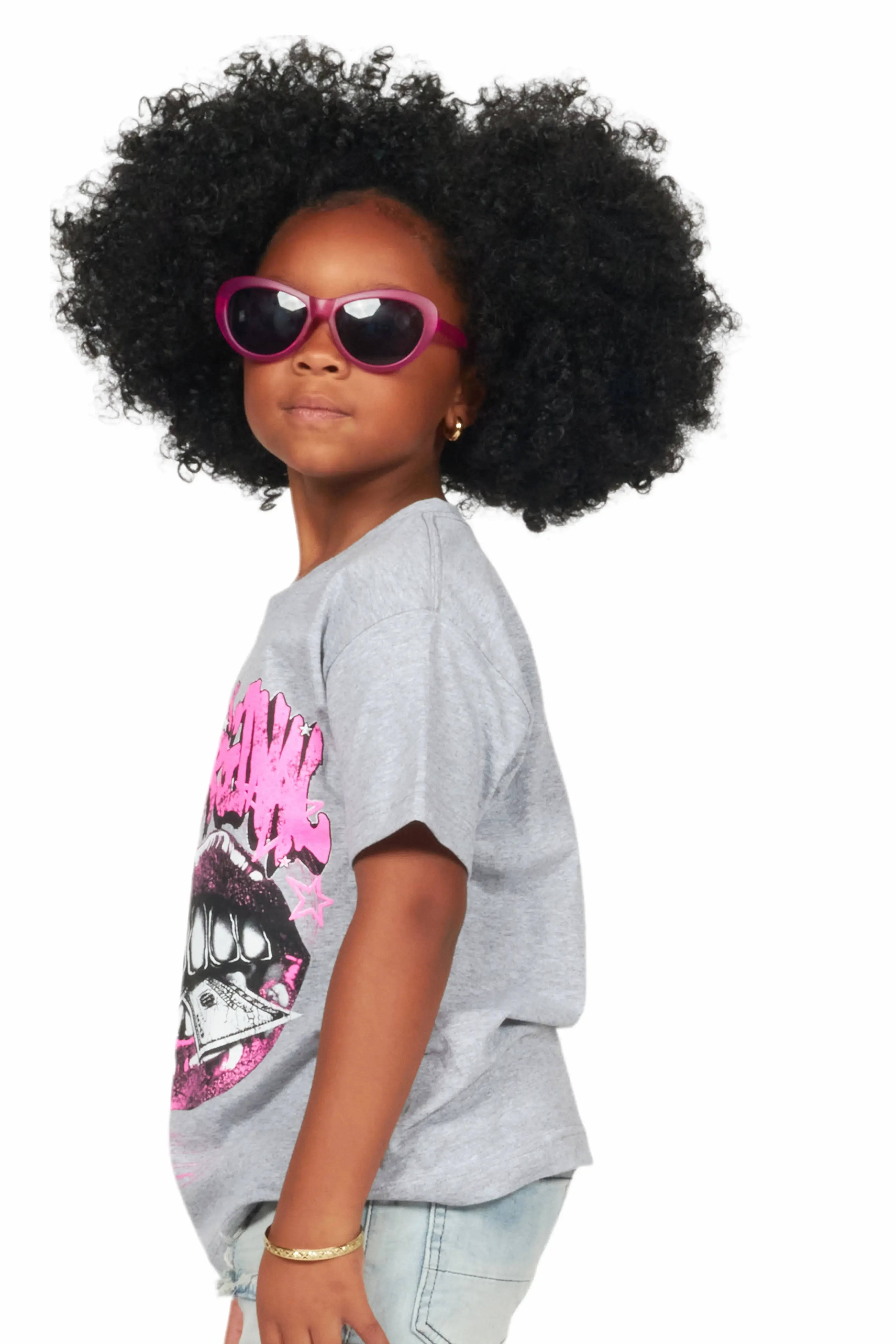 Girls Rosie Grey Graphic T-Shirt sold by Rockstar Original product image thumbnail 5
