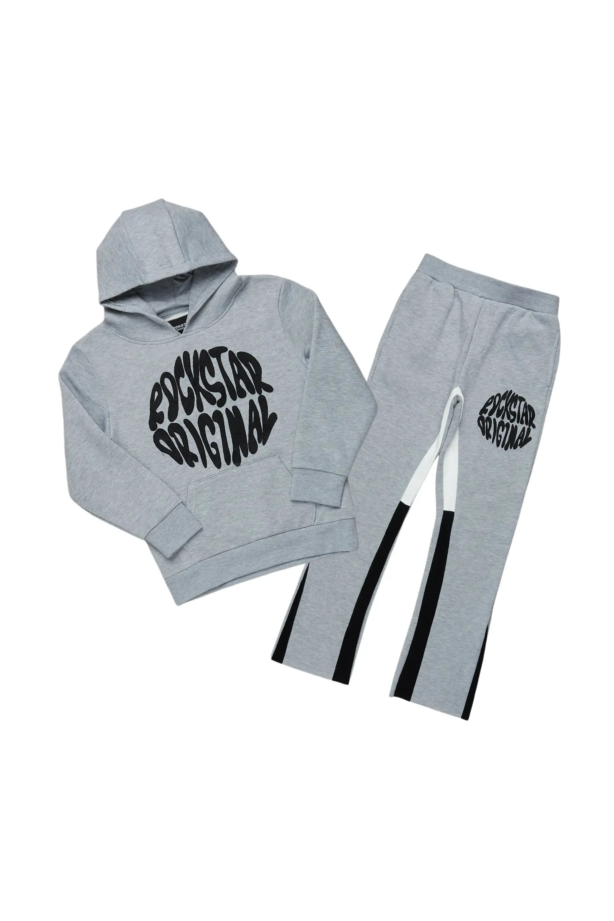 Boys Thierry Grey Stacked Pant Set sold by Rockstar Original