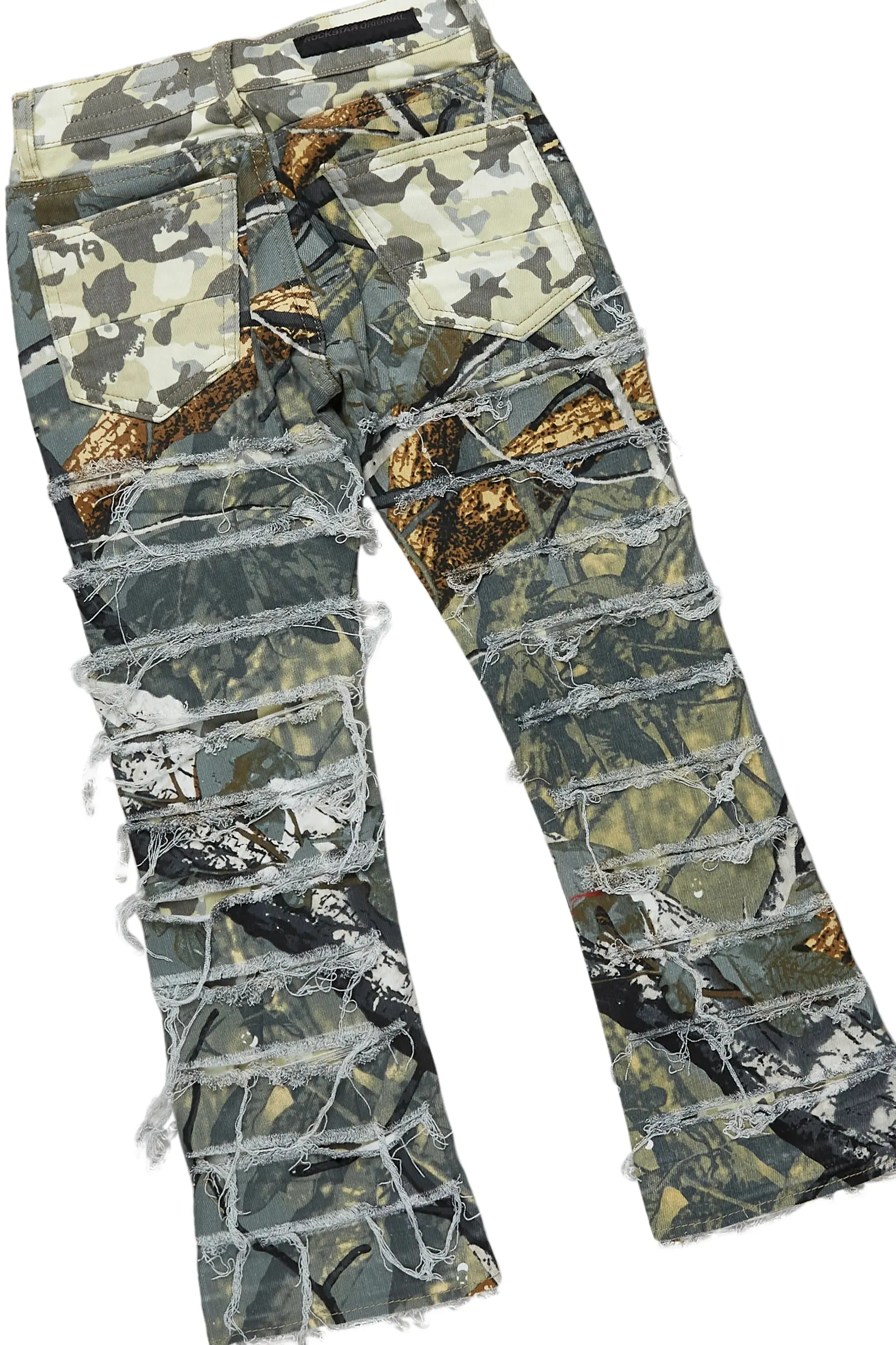 Boys Bridger Red/Tree Camo Hoodie/Stacked Flare Jean Set sold by Rockstar Original product image thumbnail 4