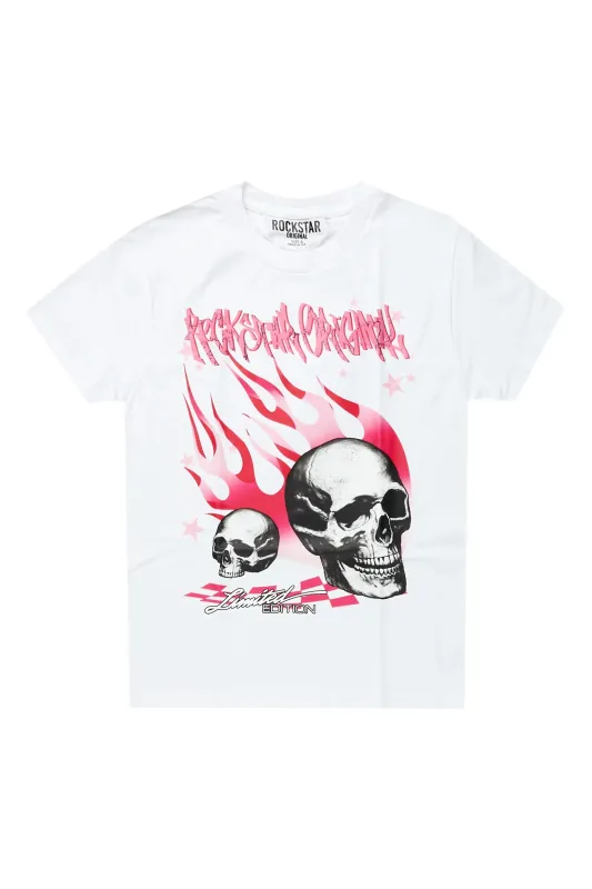 Girls Anessa White Graphic T-Shirt sold by Rockstar Original