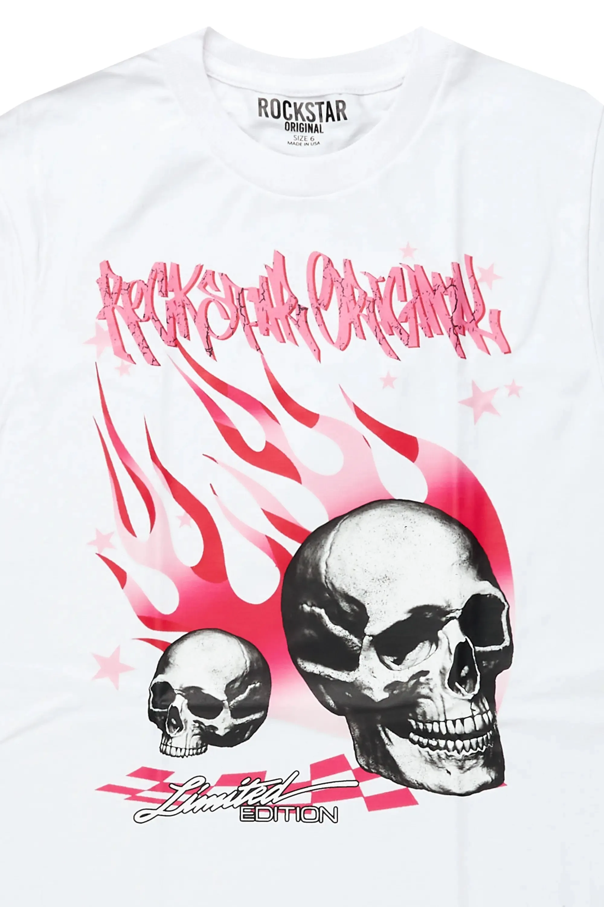 Girls Anessa White Graphic T-Shirt sold by Rockstar Original product image thumbnail 2