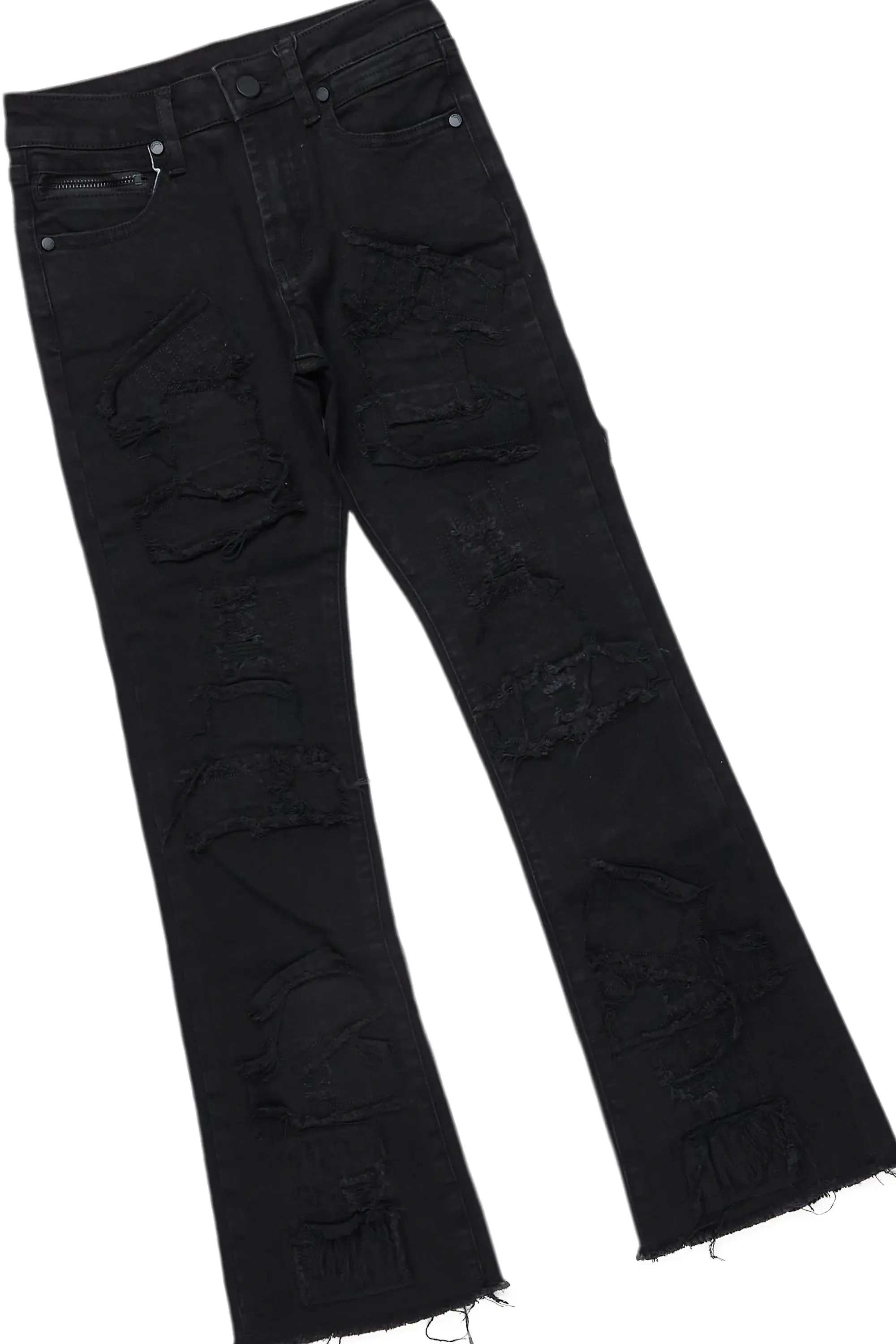 Boys Miro Black/Red Hoodie/Stacked Flare Jean Set sold by Rockstar Original product image thumbnail 3