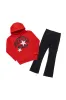 Boys Miro Black/Red Hoodie/Stacked Flare Jean Set sold by Rockstar Original