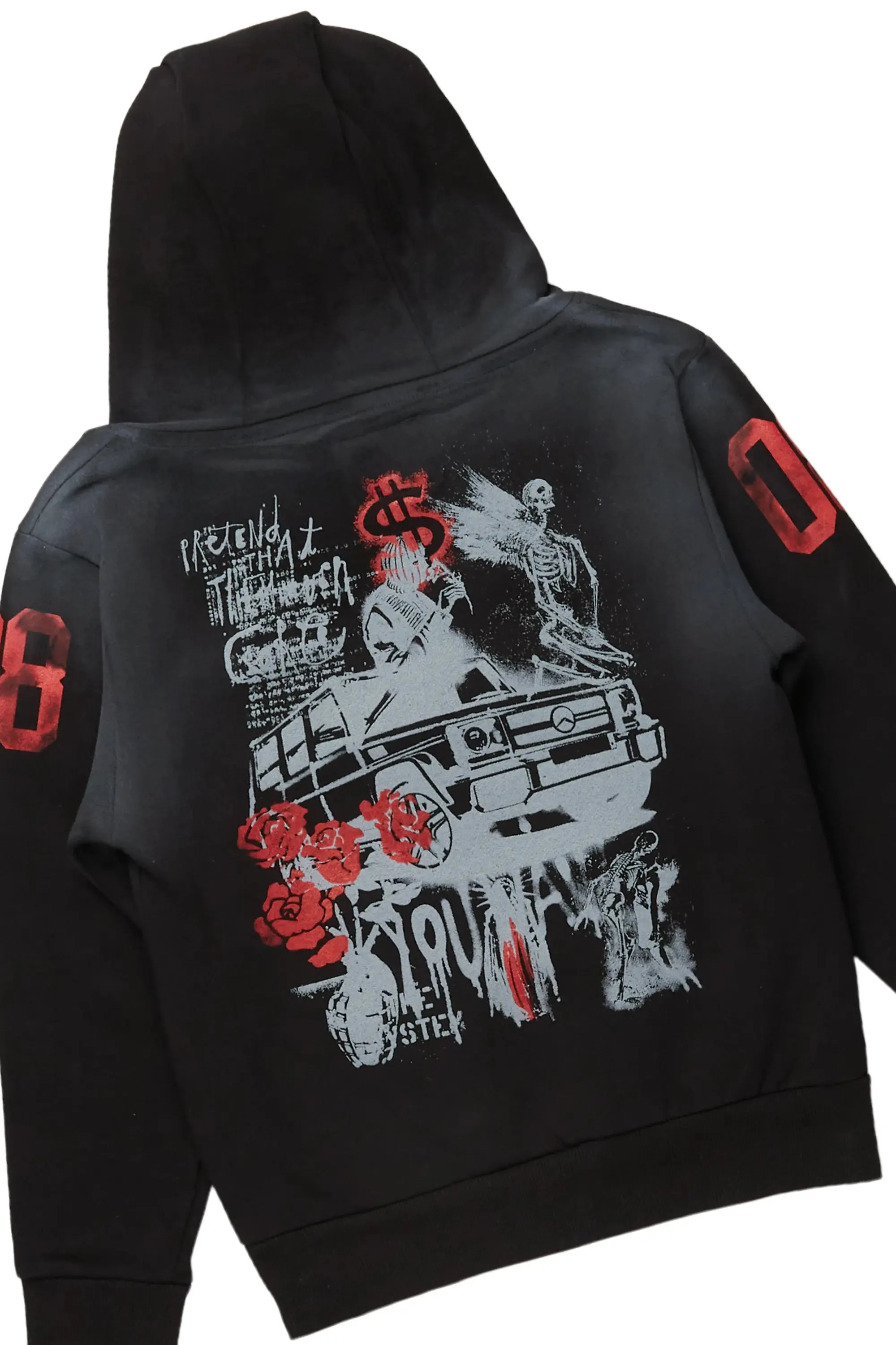 Boys Xavier Black Hoodie/Stacked Flare Jean Set sold by Rockstar Original product image thumbnail 4