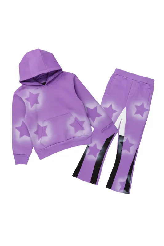 Girls Sophie Purple Stacked Pant Set sold by Rockstar Original