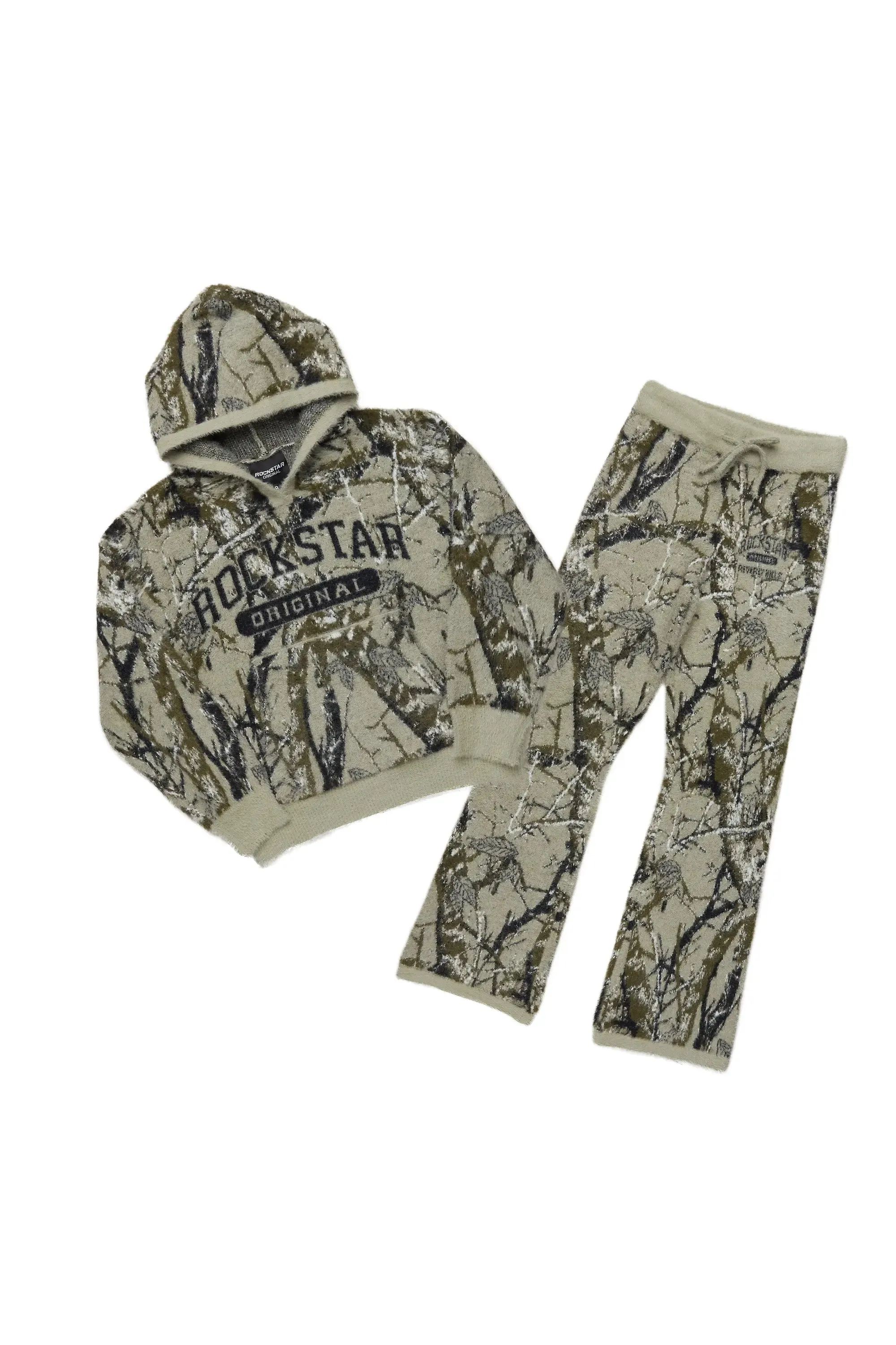 Boys Member Tree Camo Stacked Flare Knitted Mohair Track Set sold by Rockstar Original product image thumbnail 2