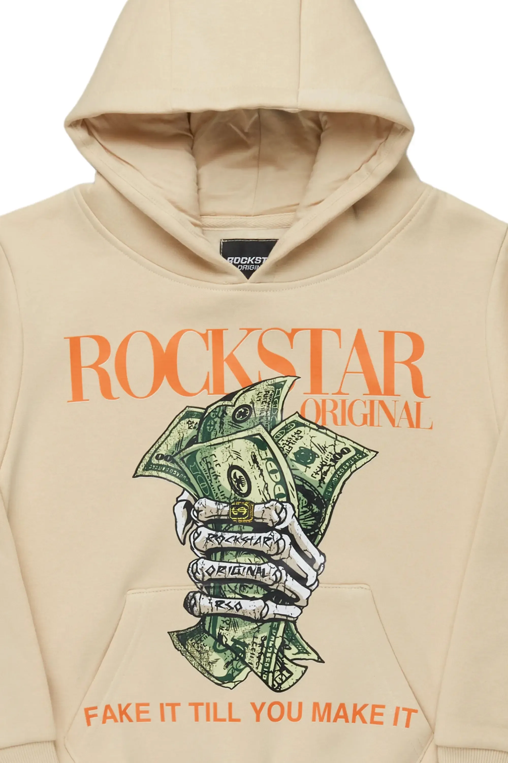 Boys Kayson Beige Graphic Hoodie sold by Rockstar Original product image thumbnail 4