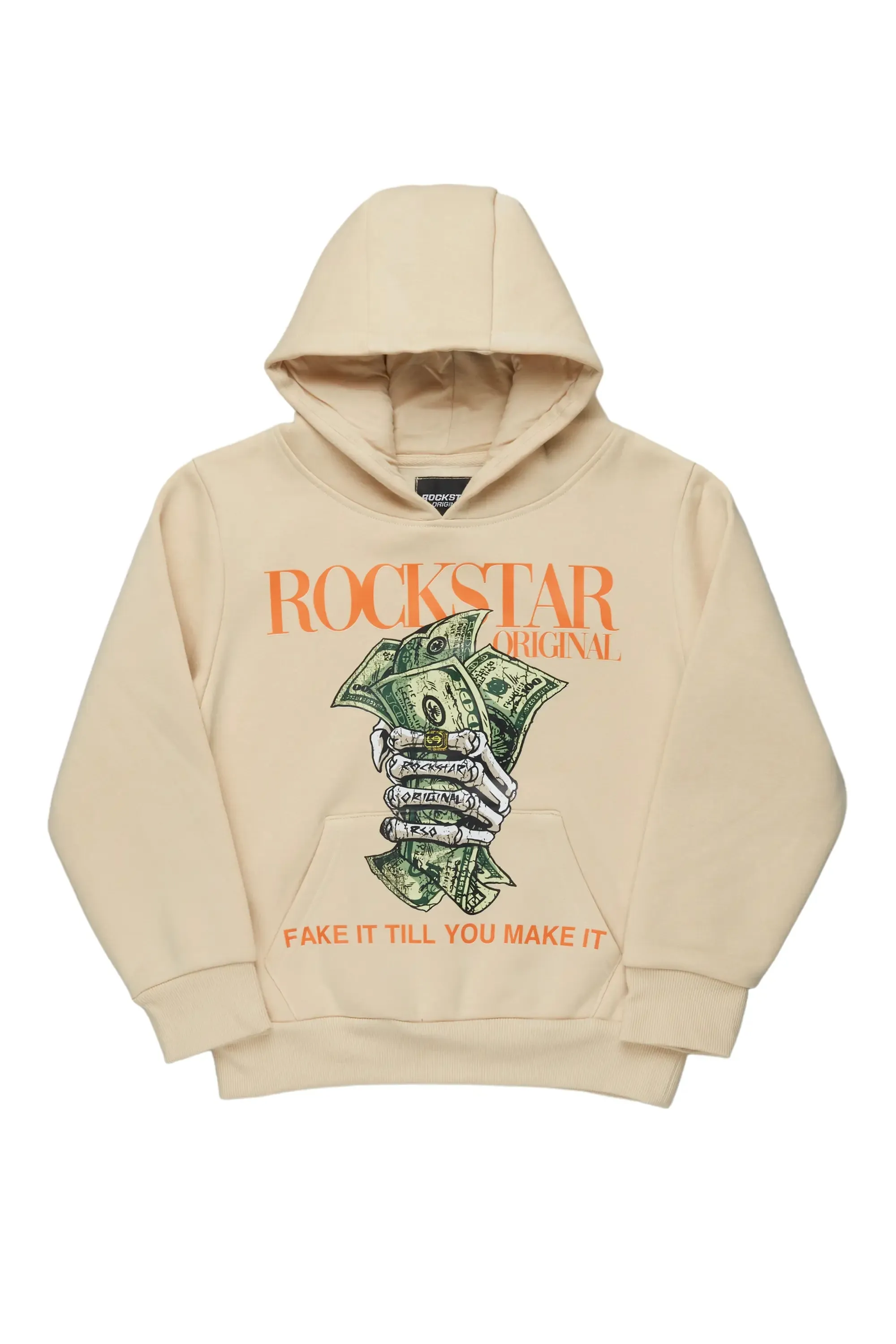 Boys Kayson Beige Graphic Hoodie sold by Rockstar Original