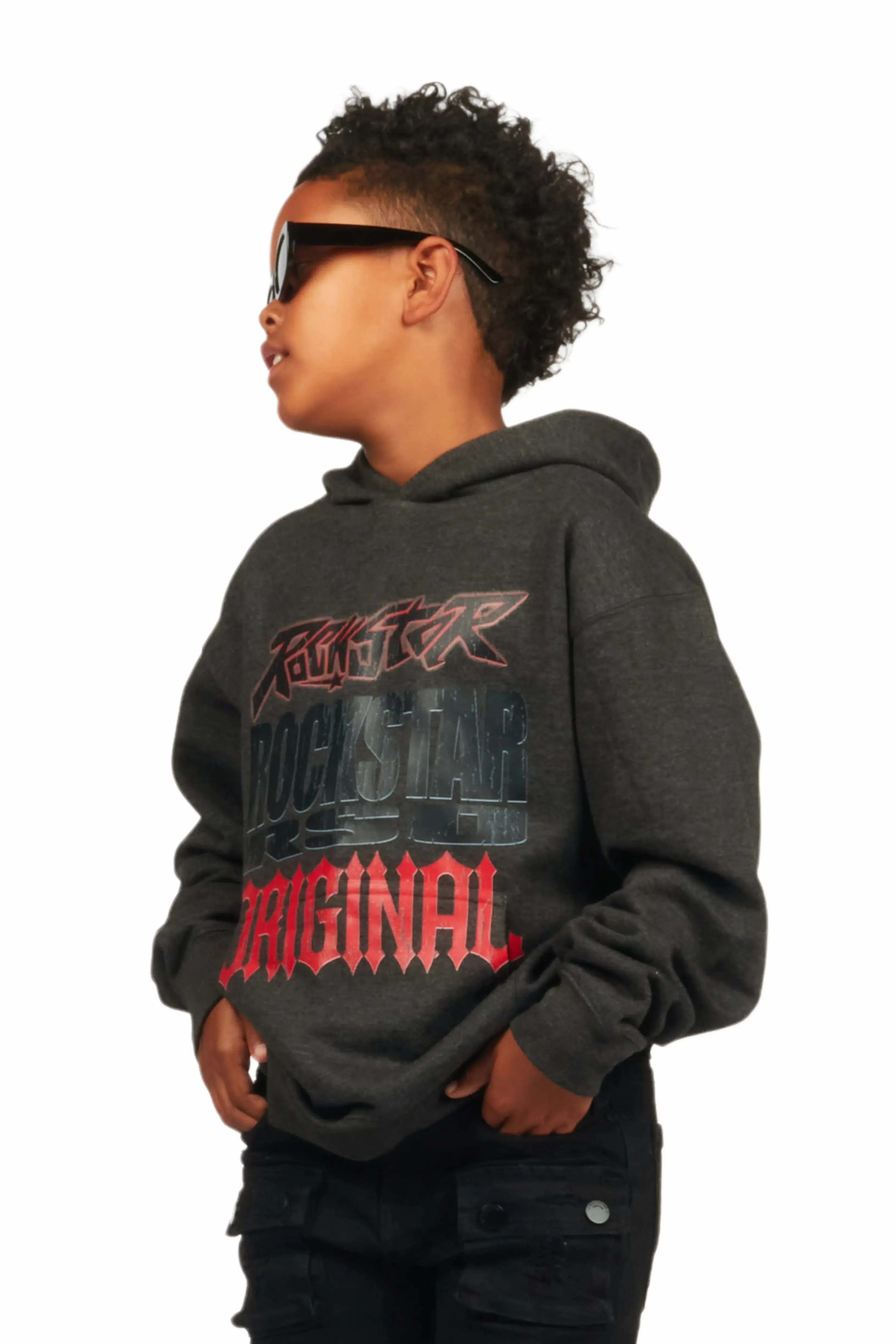 Boys Kaden Charcoal Graphic Hoodie sold by Rockstar Original product image thumbnail 4