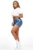 Nashiya White/Med Wash Denim Short Set sold by Rockstar Original