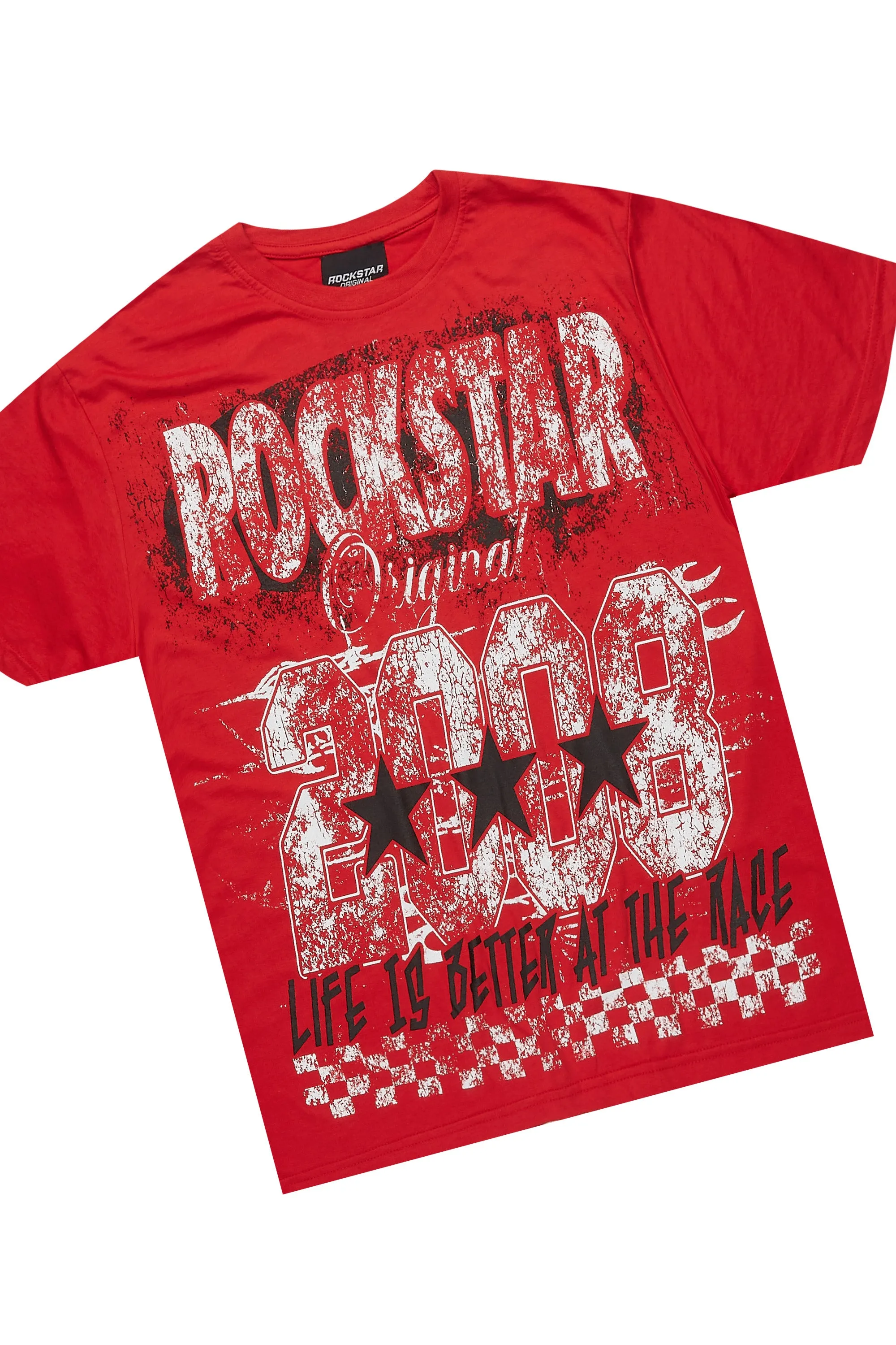 Racing Grung Red/Black T-Shirt/Raw Edge Short Set sold by Rockstar Original product image thumbnail 2