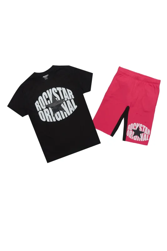 Girls Mia Black/White T-Shirt/Short Set sold by Rockstar Original