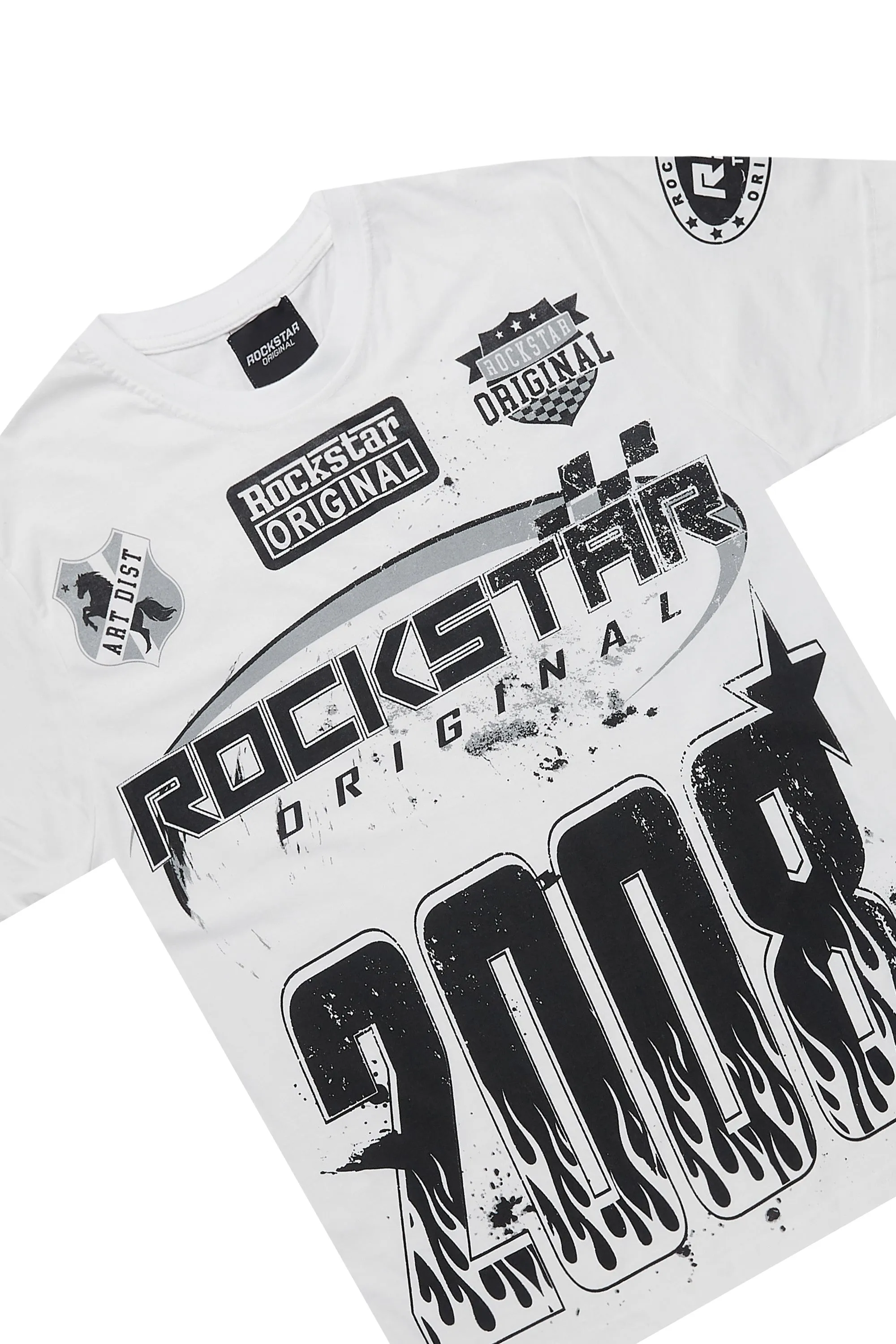 Amos White T-Shirt/Raw Edge Short Set sold by Rockstar Original product image thumbnail 2