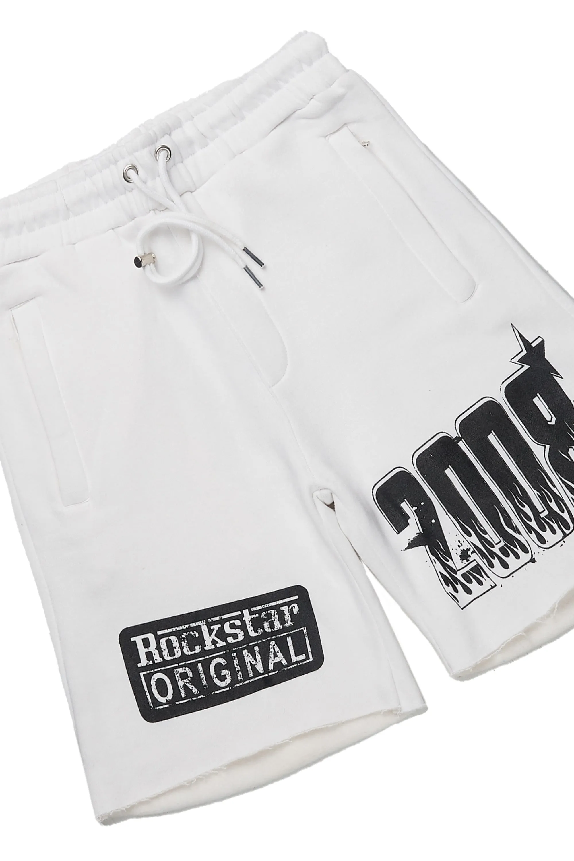 Amos White T-Shirt/Raw Edge Short Set sold by Rockstar Original product image thumbnail 3