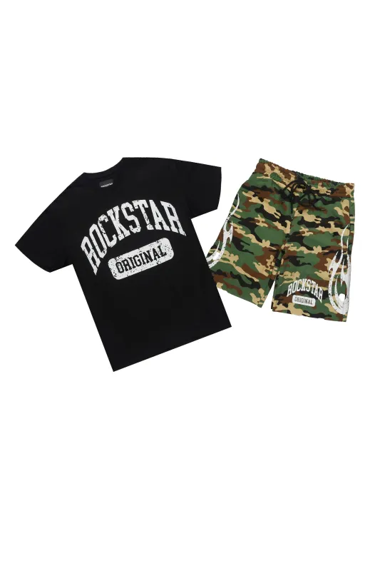 Members Black/Camo T-Shirt/Short Set sold by Rockstar Original