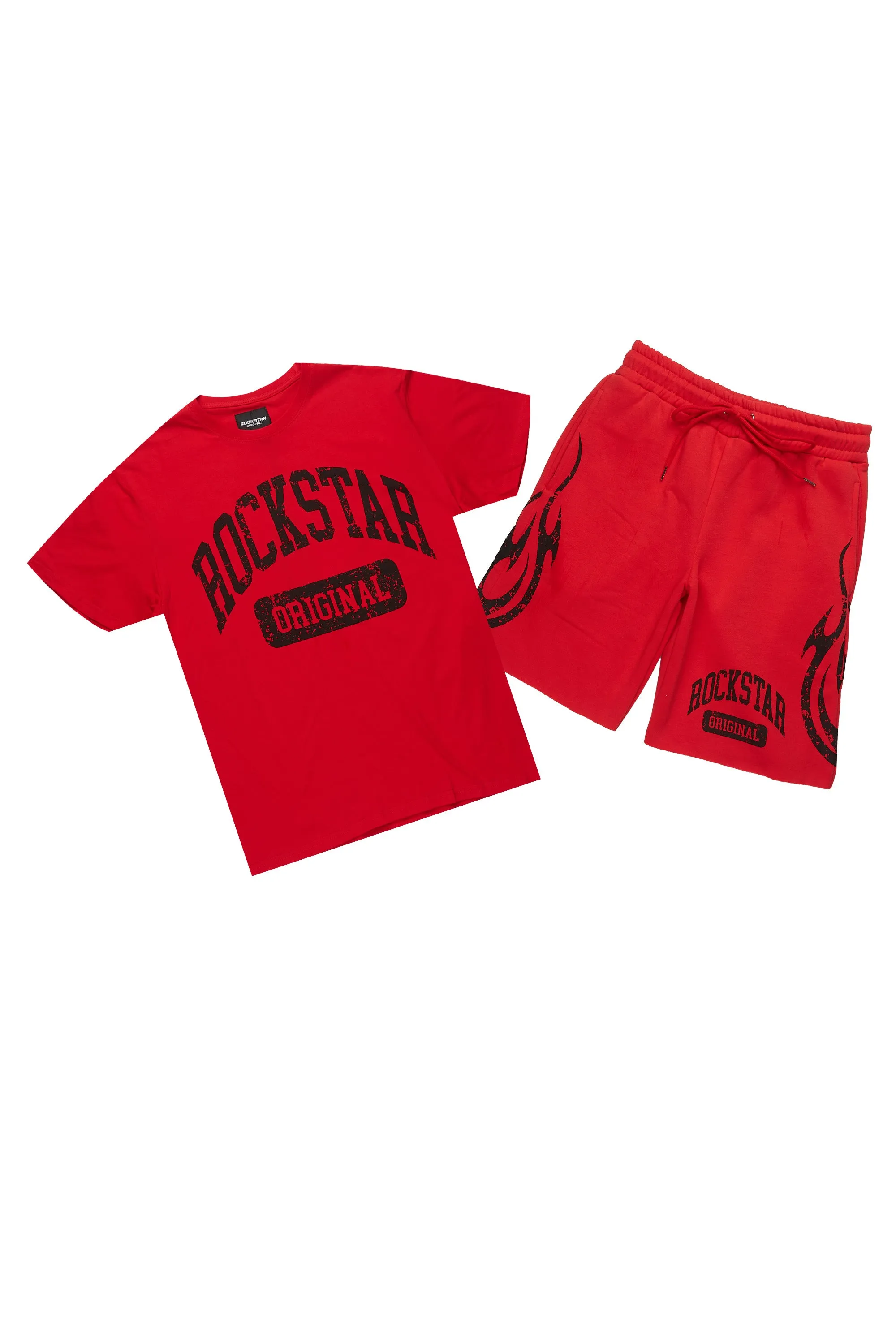Members Red/Black T-Shirt/Short Set sold by Rockstar Original