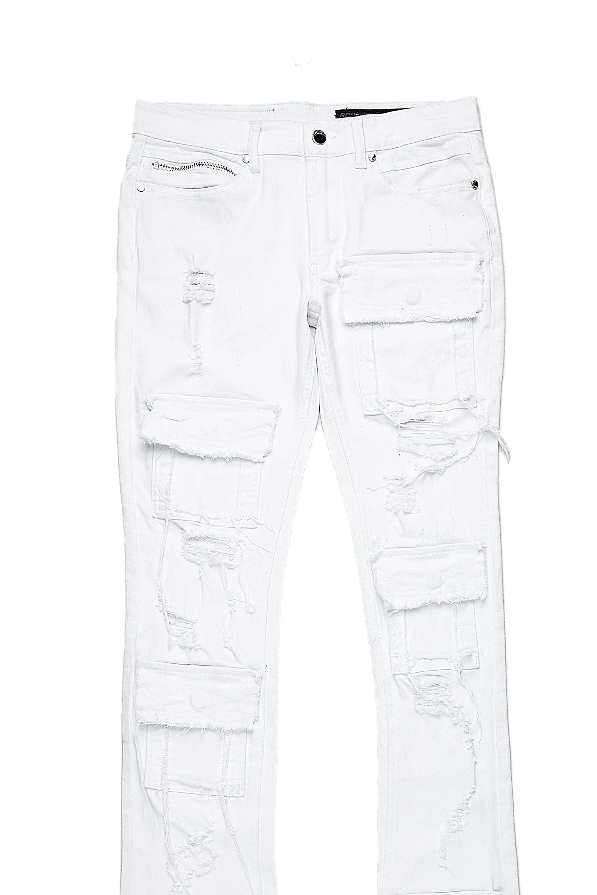 Pooja White Super Stacked Flare Jean sold by Rockstar Original product image thumbnail 2