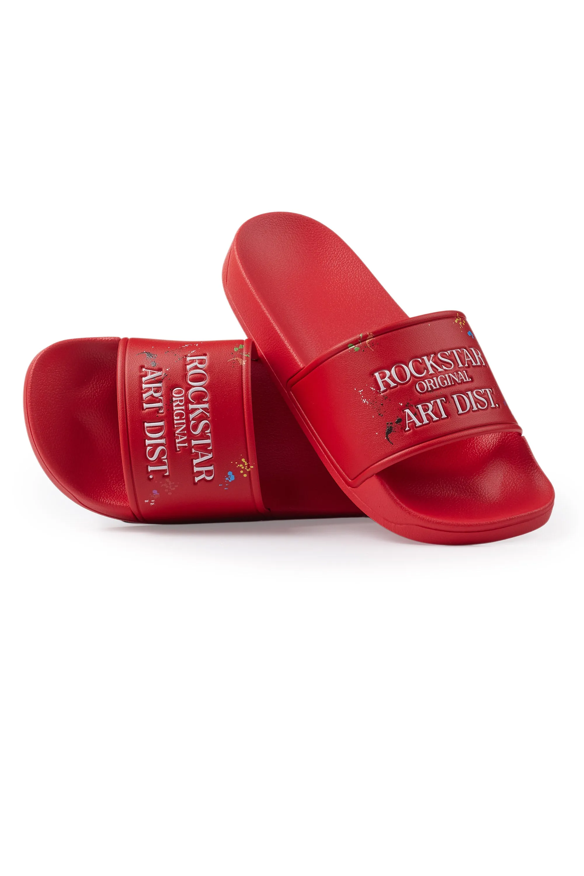 Boys Art Dist Red Slides sold by Rockstar Original