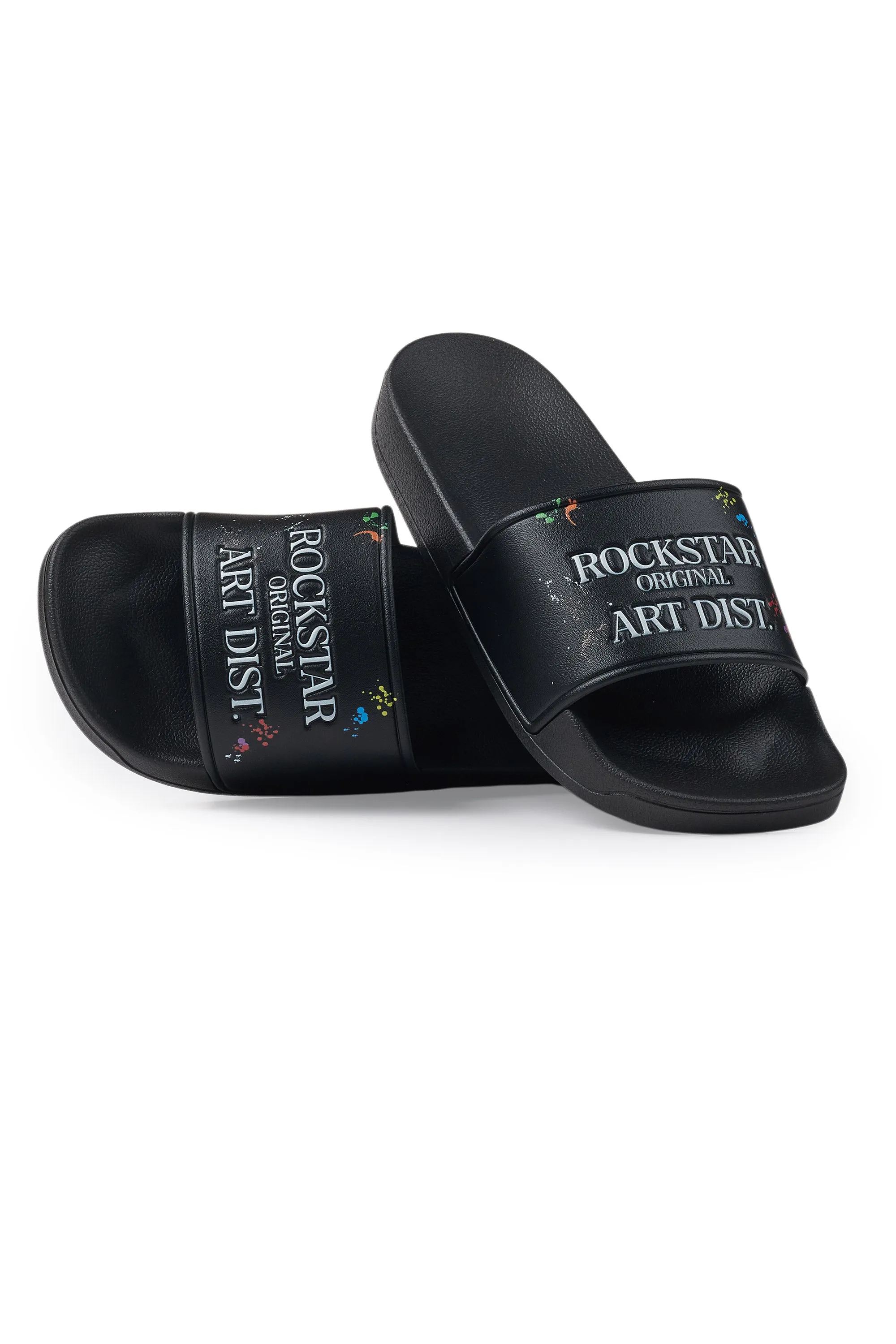 Boys Art Dist Black Slides sold by Rockstar Original