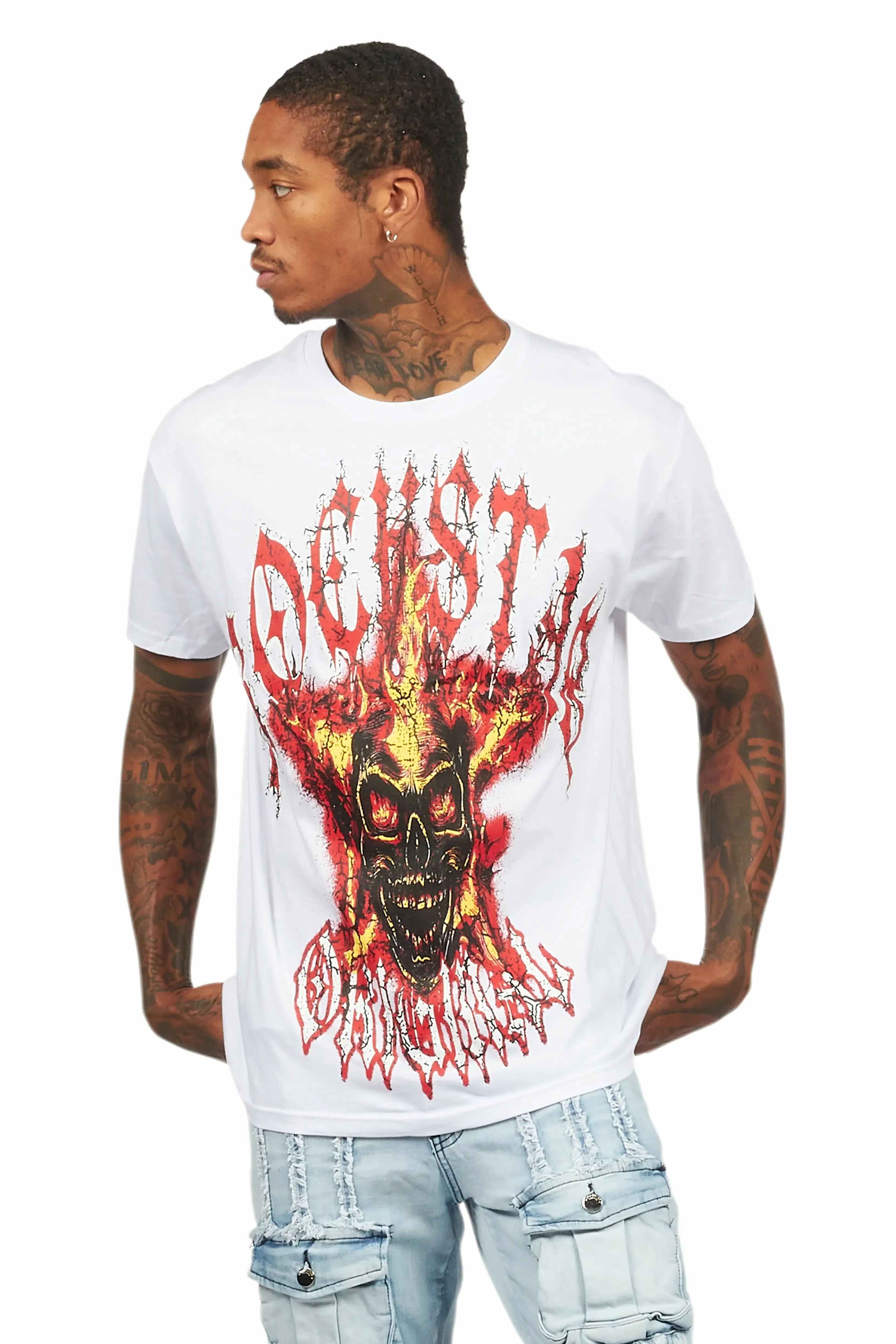 Kalvin White Oversized Graphic T-Shirt sold by Rockstar Original product image thumbnail 4
