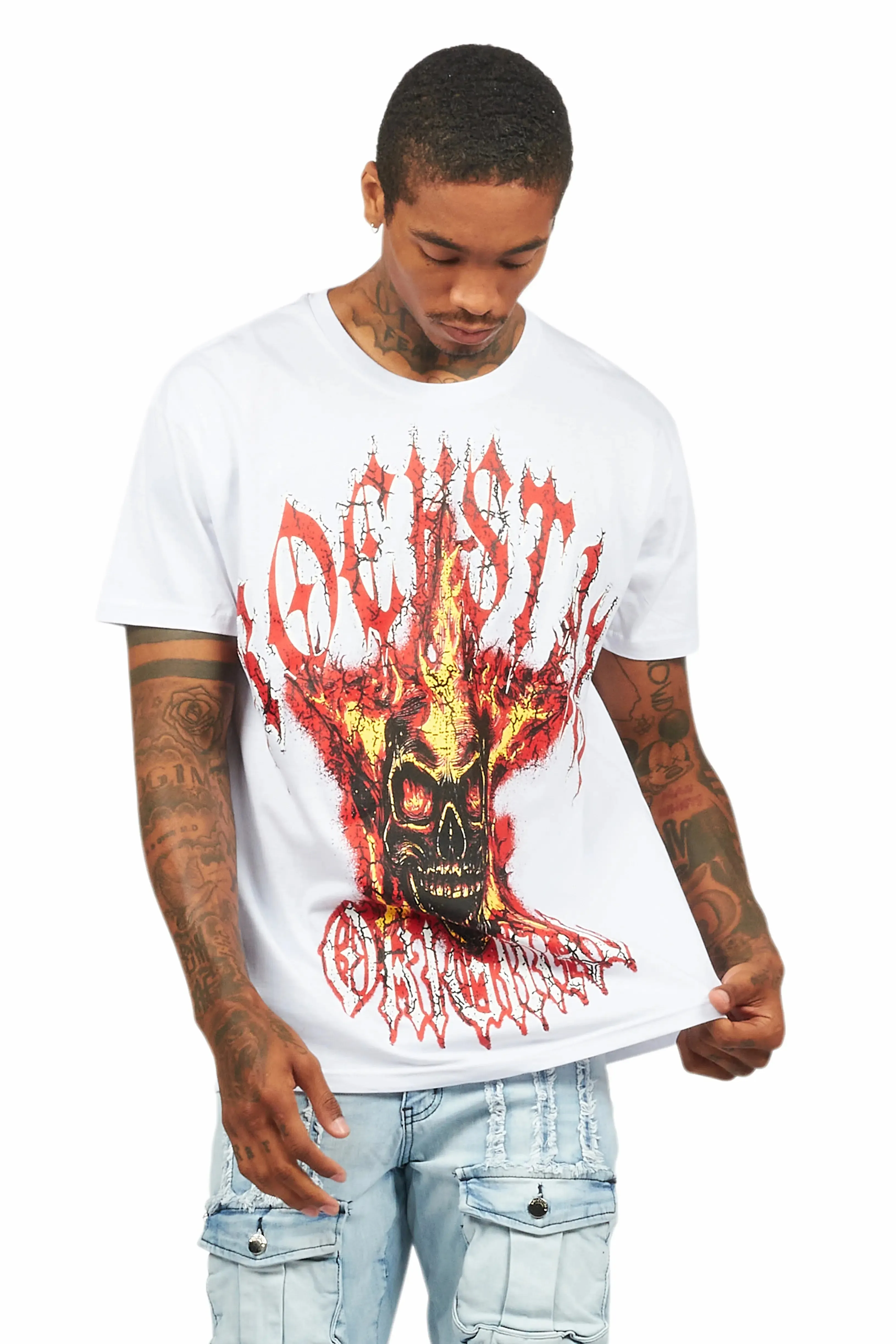 Kalvin White Oversized Graphic T-Shirt sold by Rockstar Original product image thumbnail 3