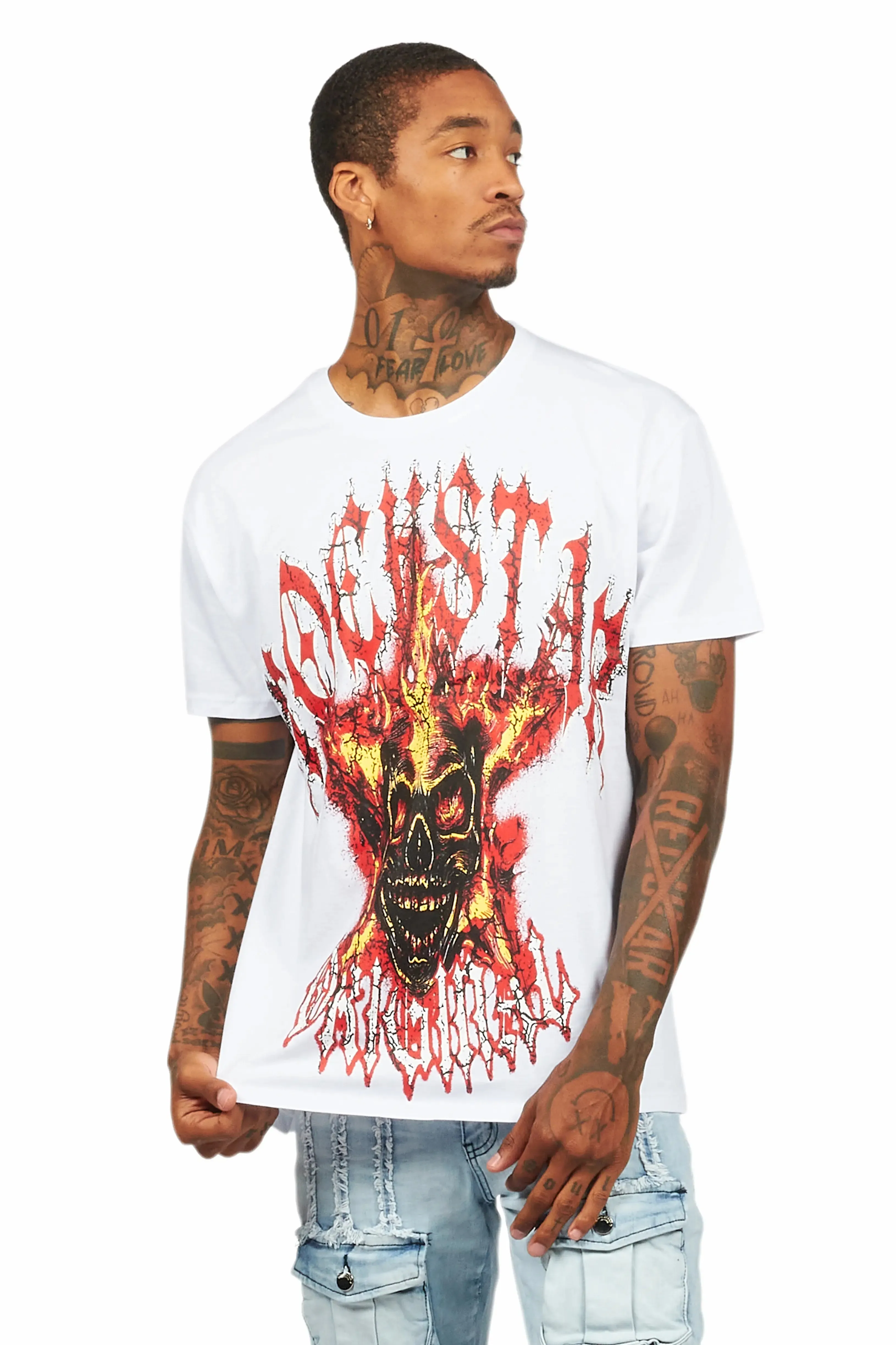 Kalvin White Oversized Graphic T-Shirt sold by Rockstar Original product image thumbnail 2