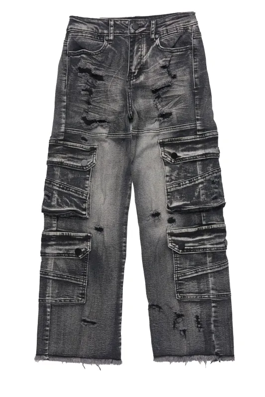 Boys Keylor Black Baggy Fit Jean sold by Rockstar Original