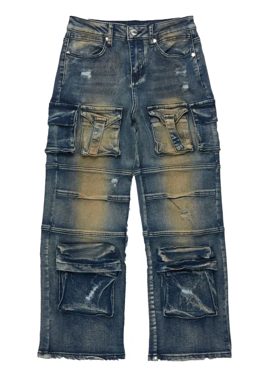 Boys Berdi Dirty Wash Baggy Fit Jean sold by Rockstar Original