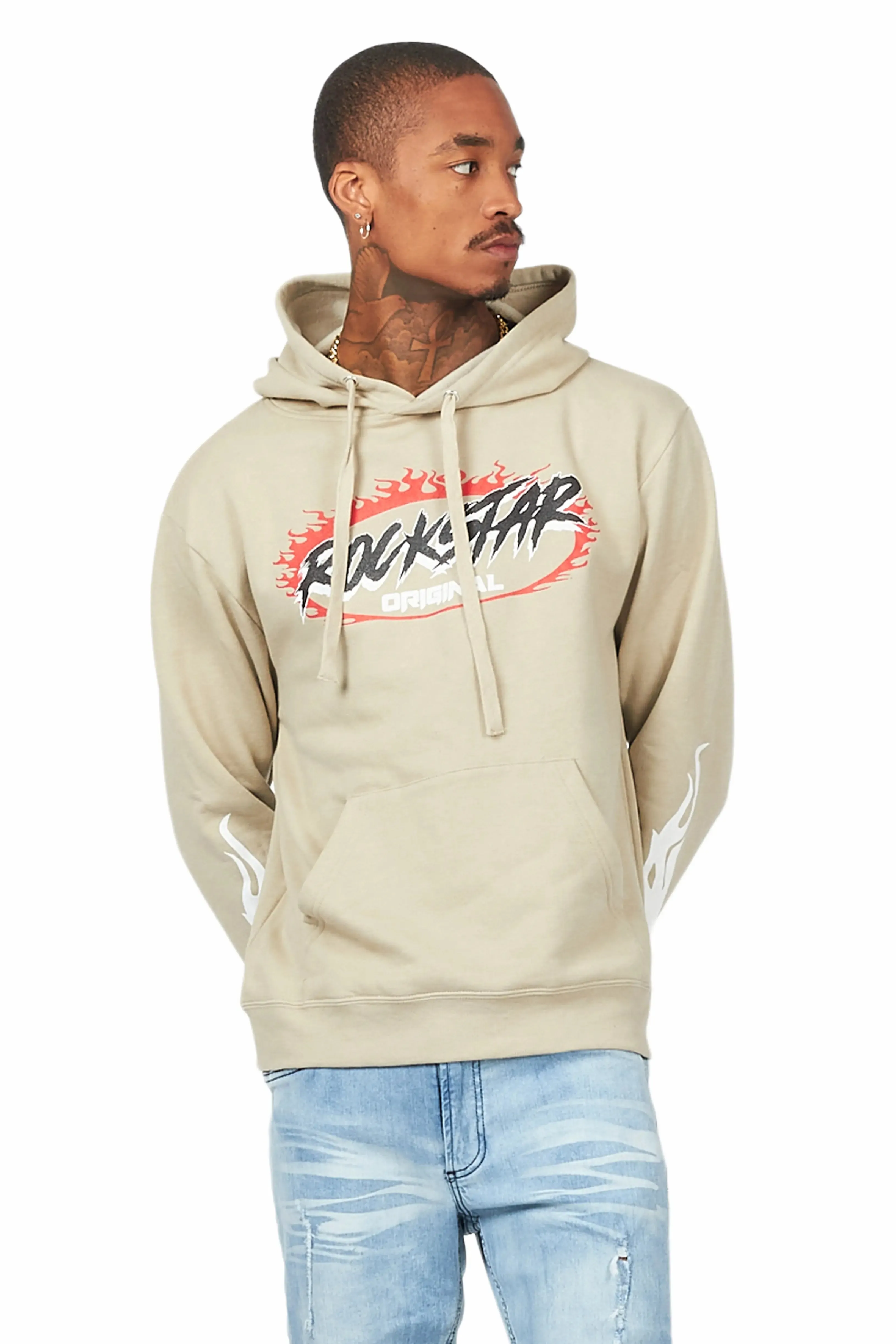 Draven Beige Graphic Hoodie sold by Rockstar Original product image thumbnail 3
