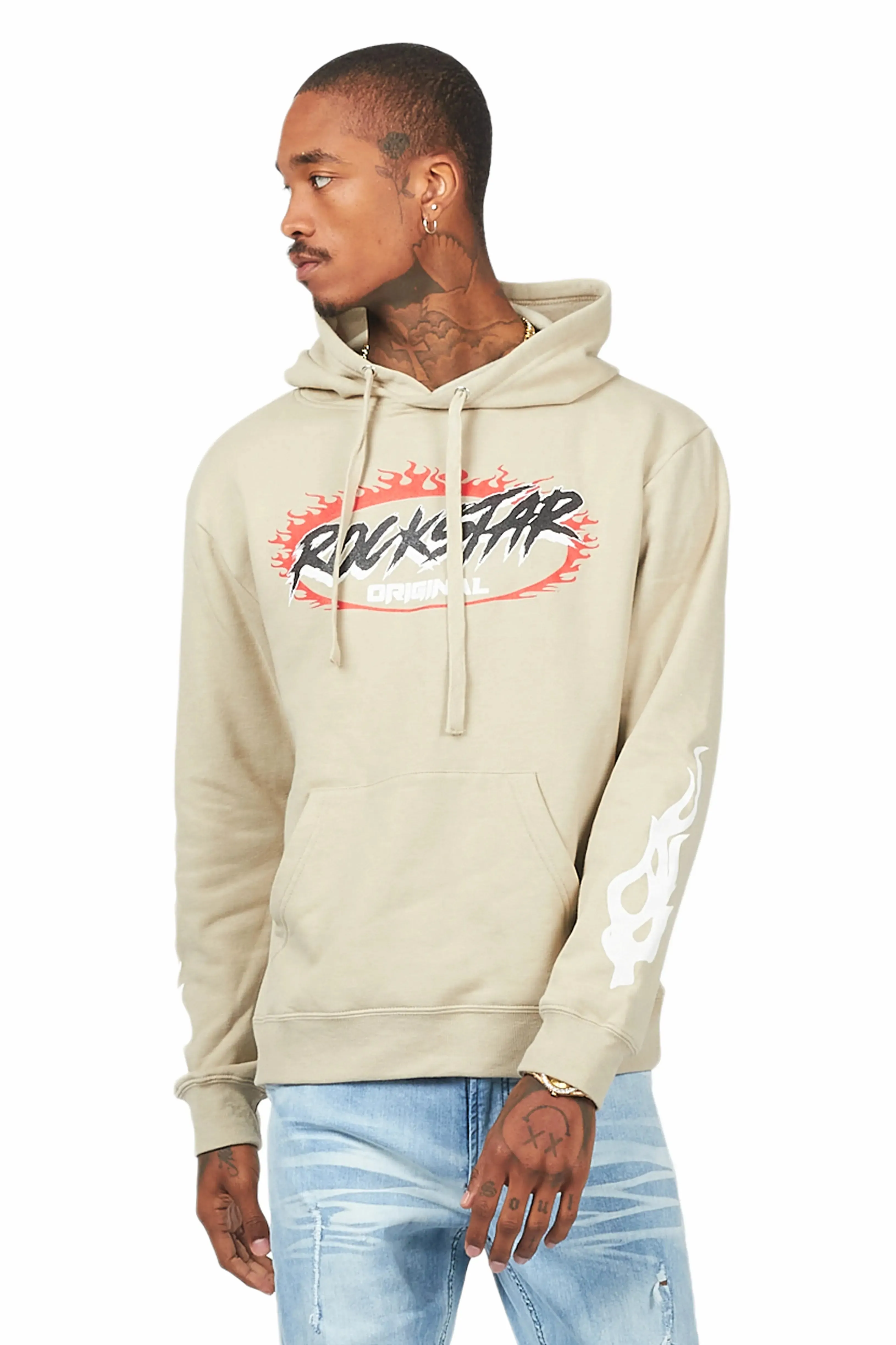 Draven Beige Graphic Hoodie sold by Rockstar Original product image thumbnail 2