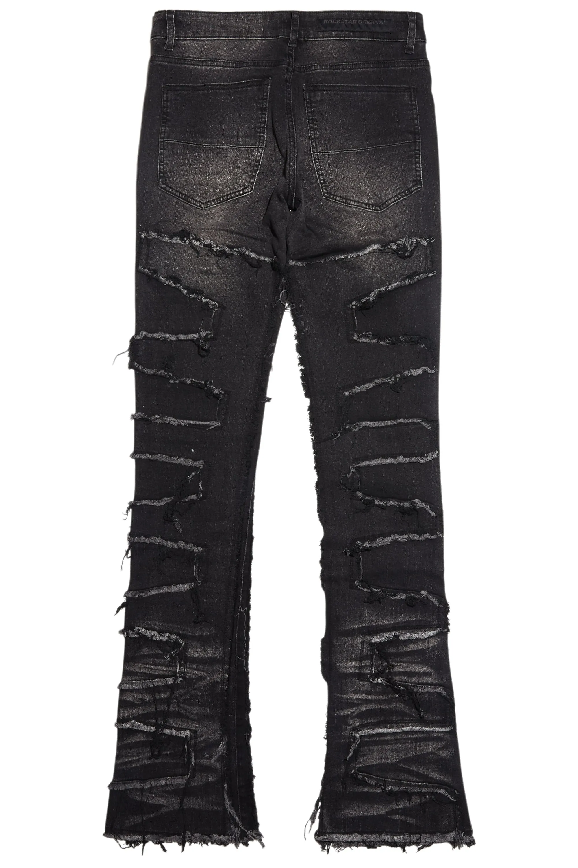 Shake Dark Grey Rhinestone Stacked Flare Jean sold by Rockstar Original product image thumbnail 3