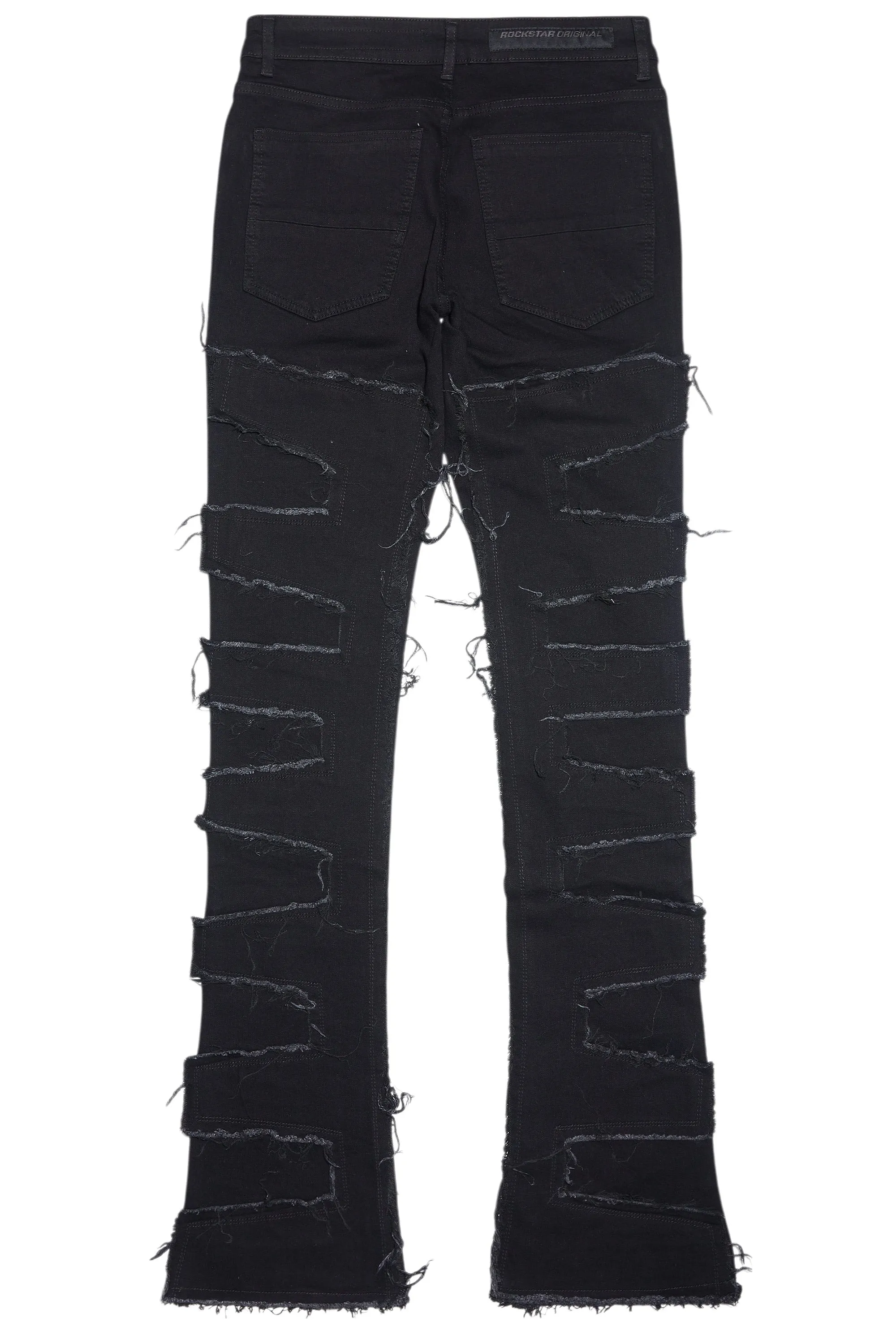 Shake Black Rhinestone Stacked Flare Jean sold by Rockstar Original product image thumbnail 3