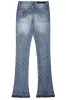 Glit Dark Blue Rhinestone Stacked Flare Jean sold by Rockstar Original