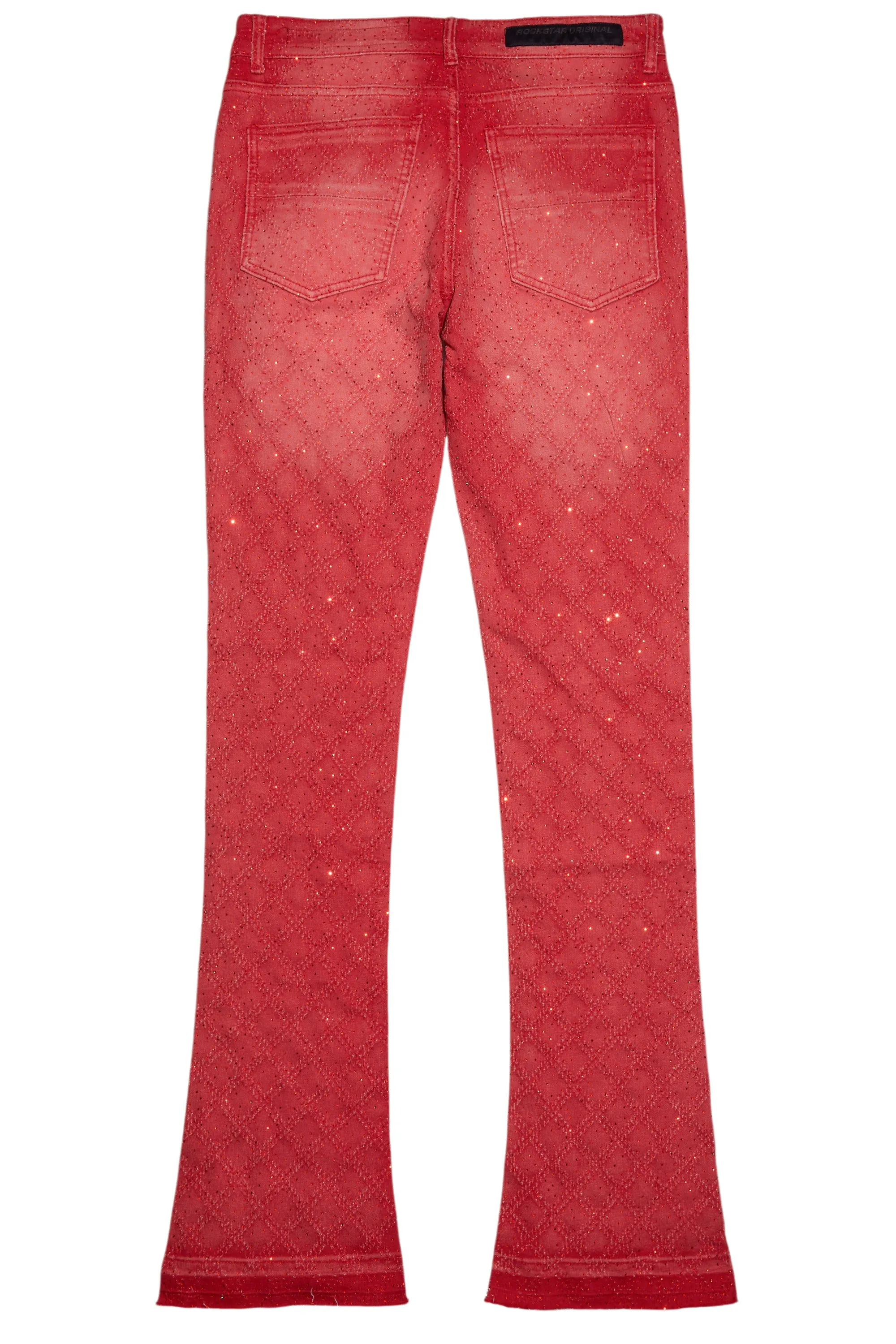Glit Red Rhinestone Stacked Flare Jean sold by Rockstar Original product image thumbnail 3