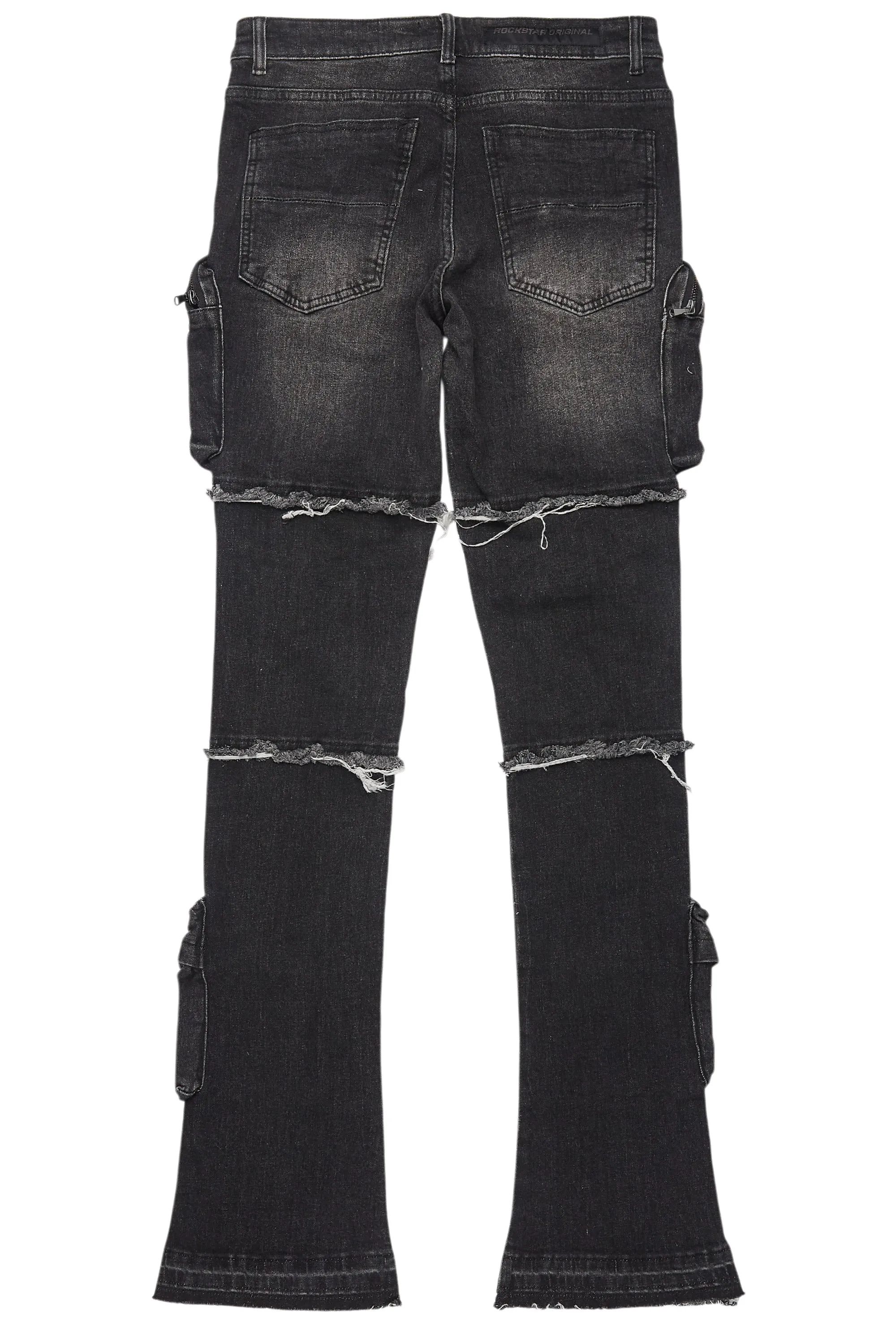 Shift Dark Grey Stacked Flare Jean sold by Rockstar Original product image thumbnail 3