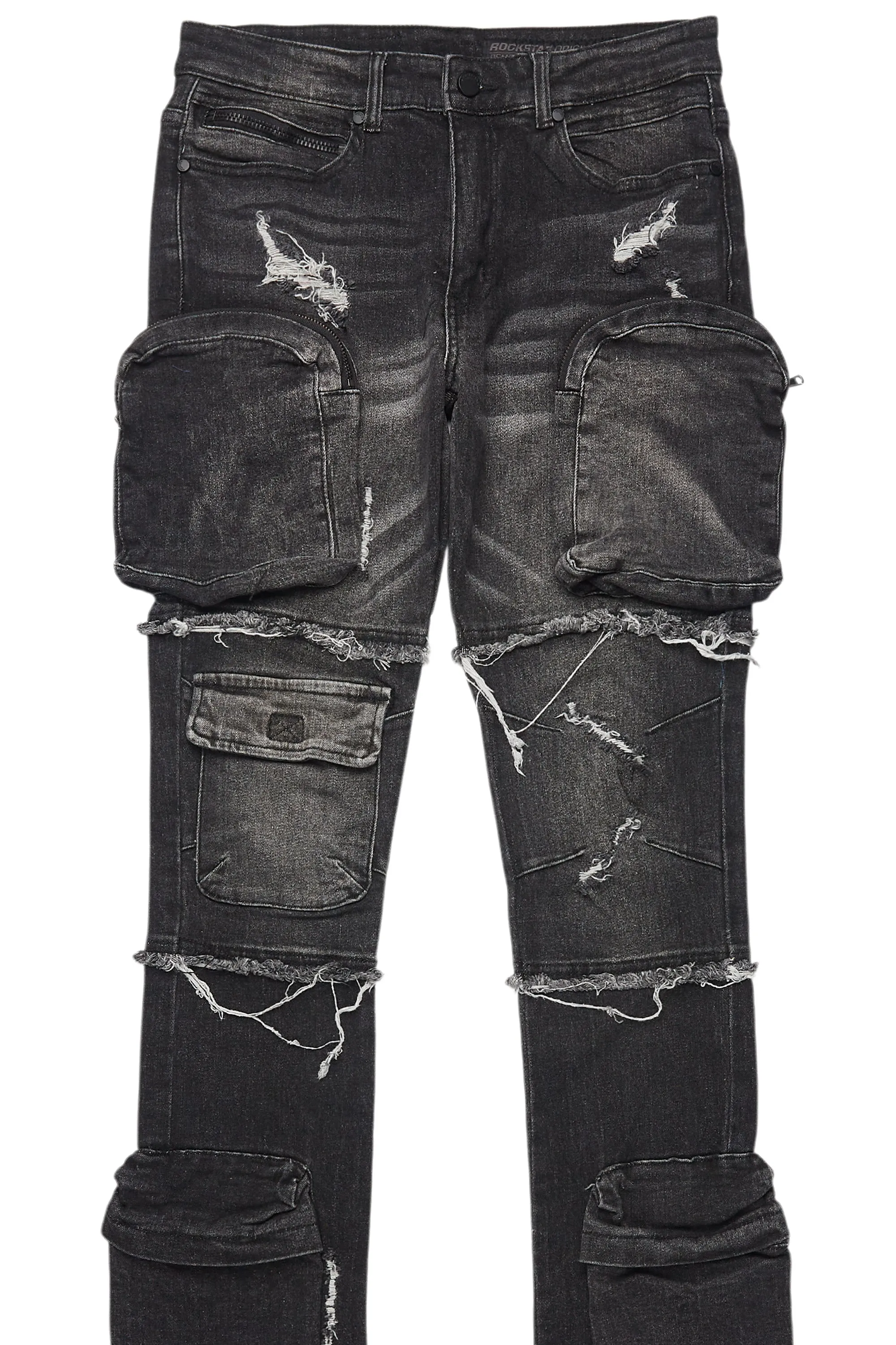 Shift Dark Grey Stacked Flare Jean sold by Rockstar Original product image thumbnail 2