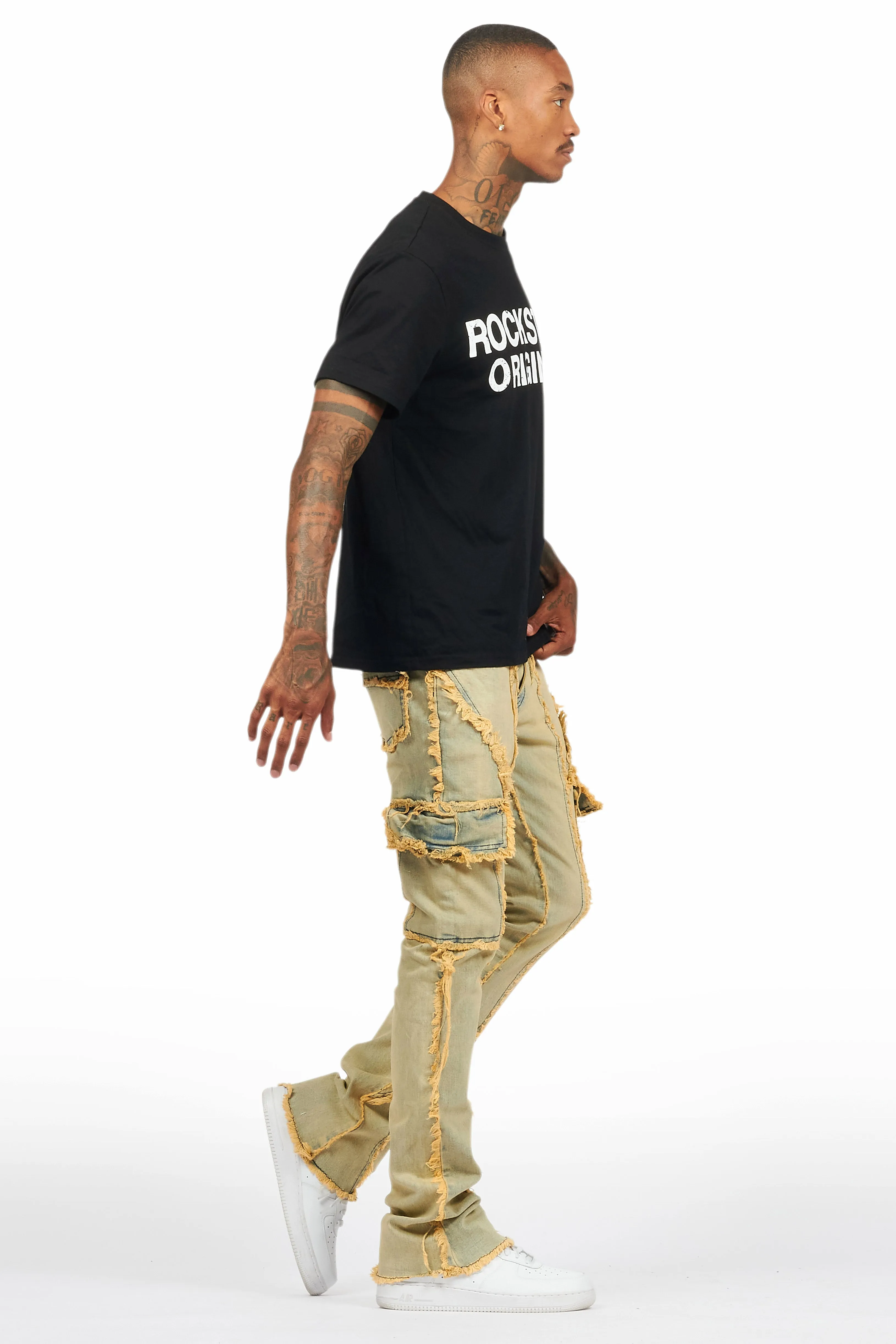 Revved Dirty Blue Stacked Flare Jean sold by Rockstar Original product image thumbnail 4