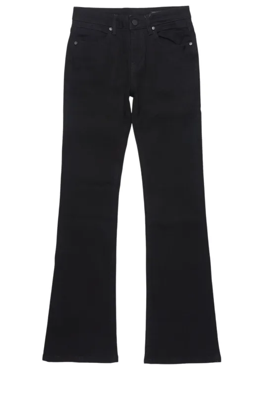 Boys Drick Jet Black Regular Fit Flare Jean sold by Rockstar Original