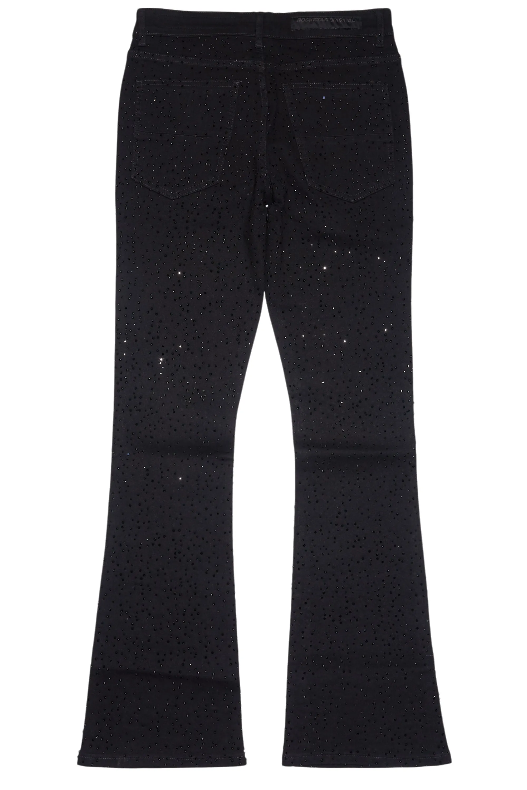 Lucki Black Rhinestone Stacked Flare Jean sold by Rockstar Original product image thumbnail 3