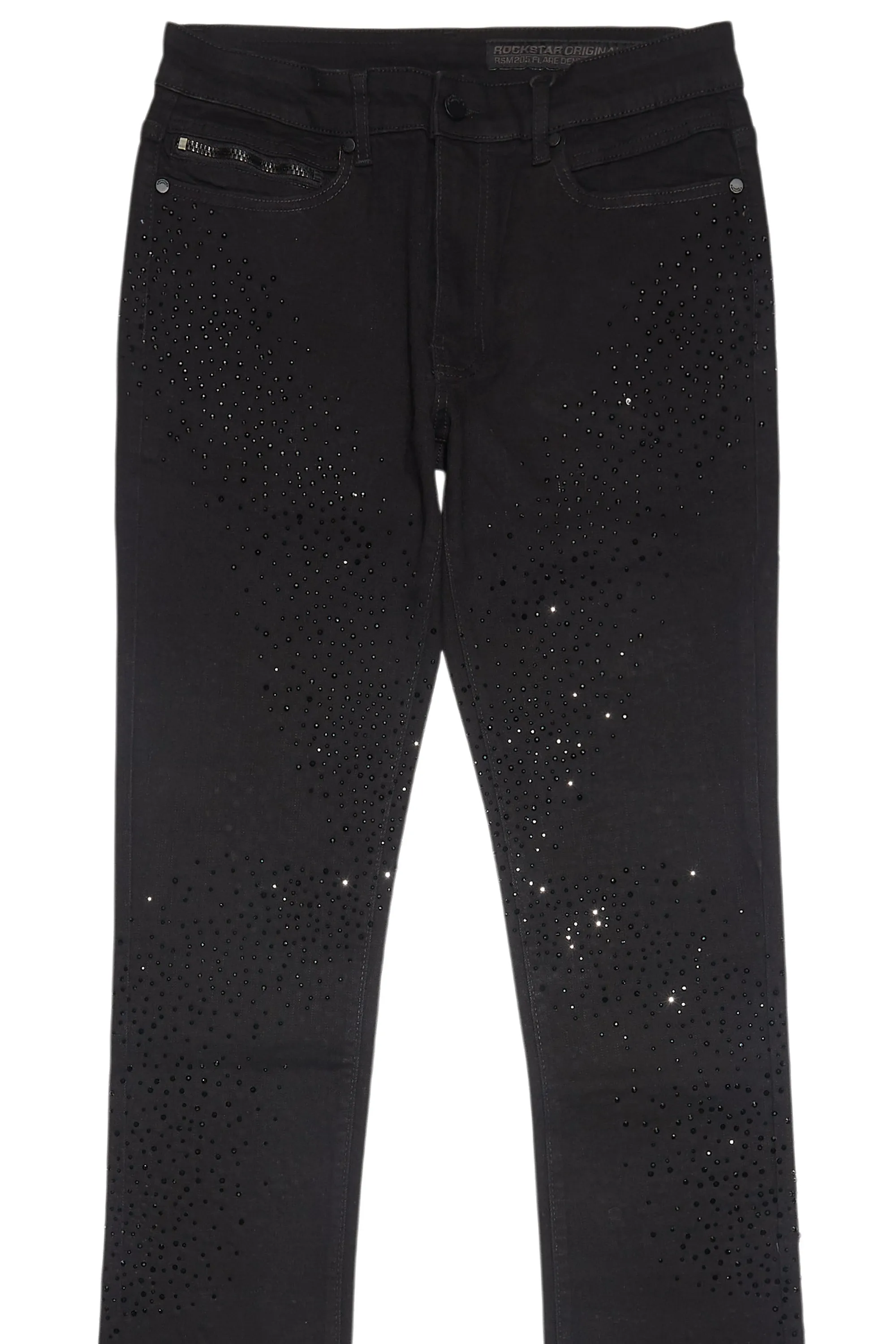 Carti Black Rhinestone Stacked Flare Jean sold by Rockstar Original product image thumbnail 2