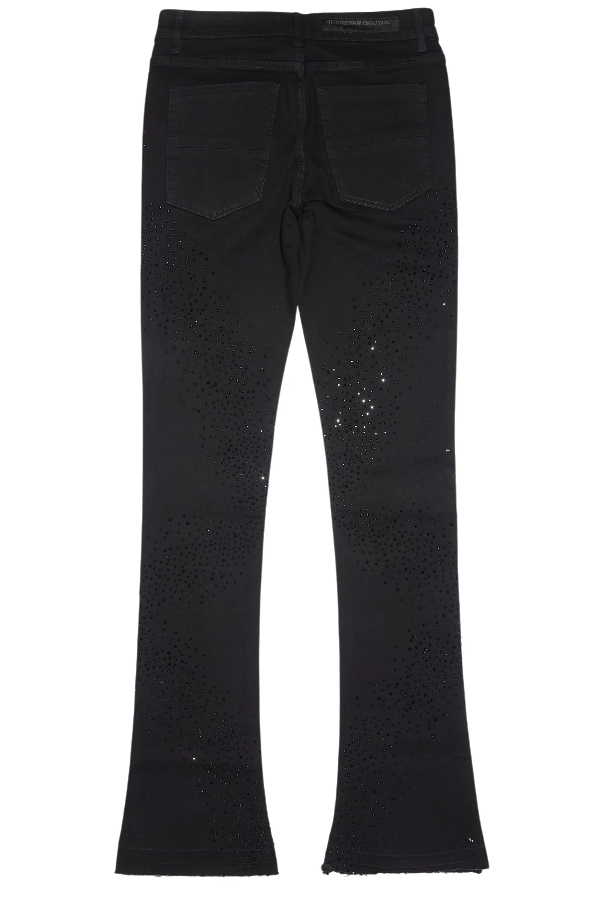 Carti Black Rhinestone Stacked Flare Jean sold by Rockstar Original product image thumbnail 3