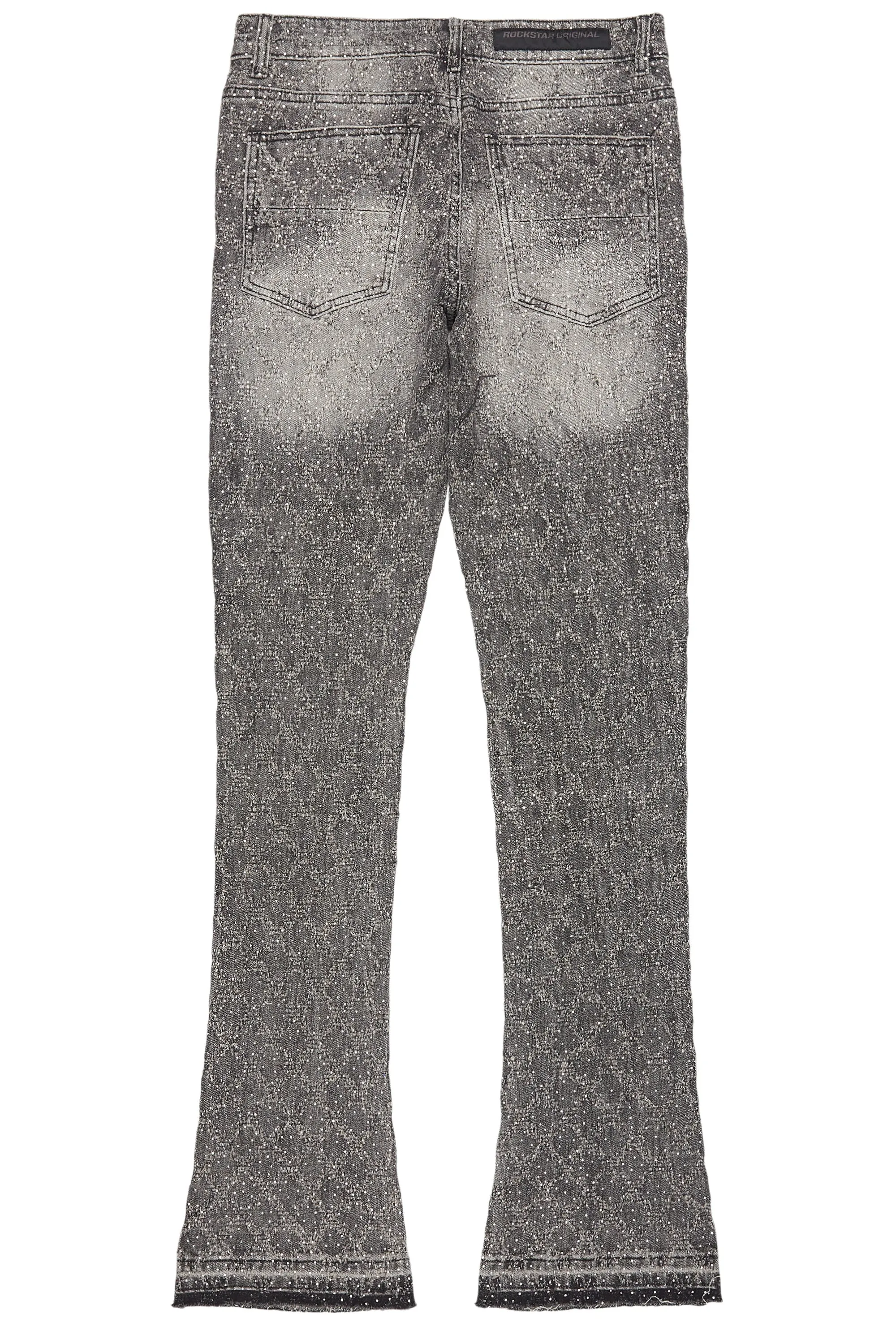 Glit Grey Rhinestone Stacked Flare Jean sold by Rockstar Original product image thumbnail 3