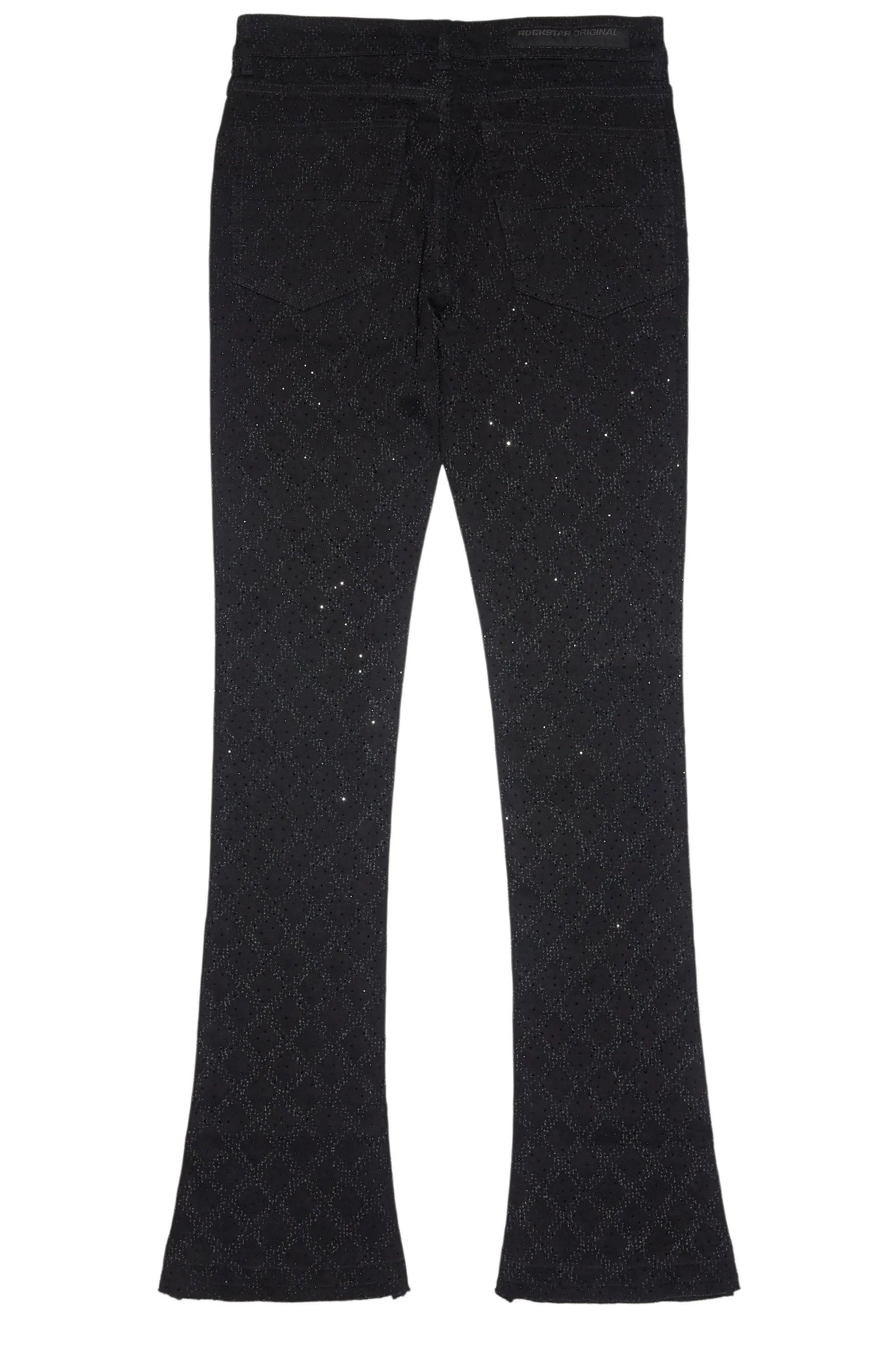 Glit Black Rhinestone Stacked Flare Jean sold by Rockstar Original product image thumbnail 3