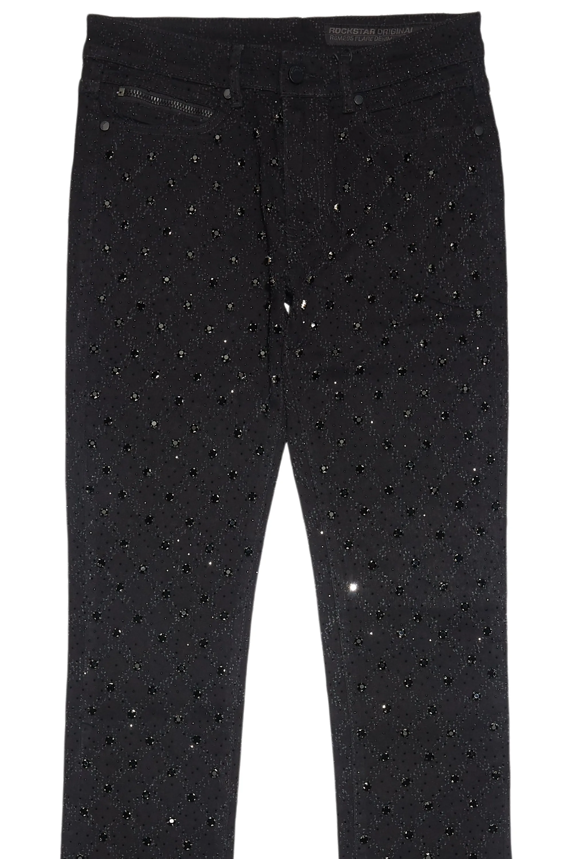 Glit Black Rhinestone Stacked Flare Jean sold by Rockstar Original product image thumbnail 2