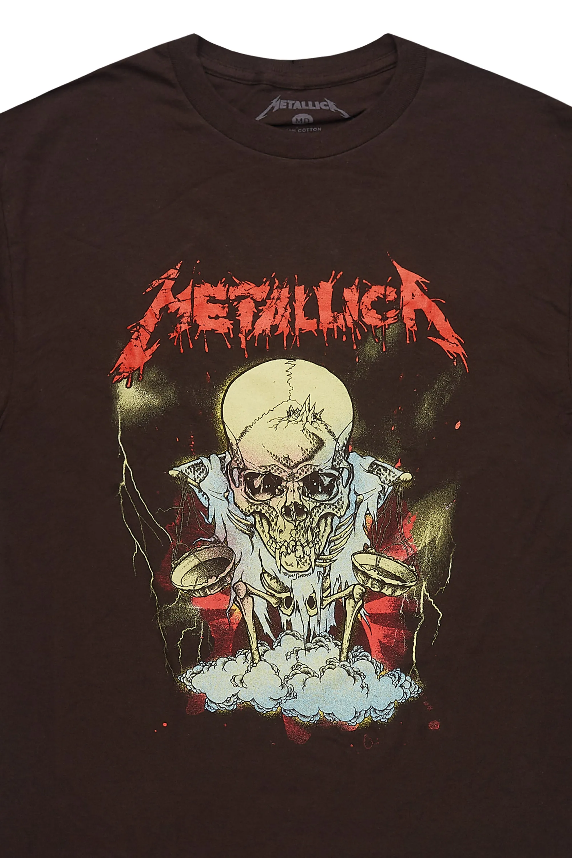 Metallica Skull Brown/Red Graphic T-Shirt sold by Rockstar Original product image thumbnail 2