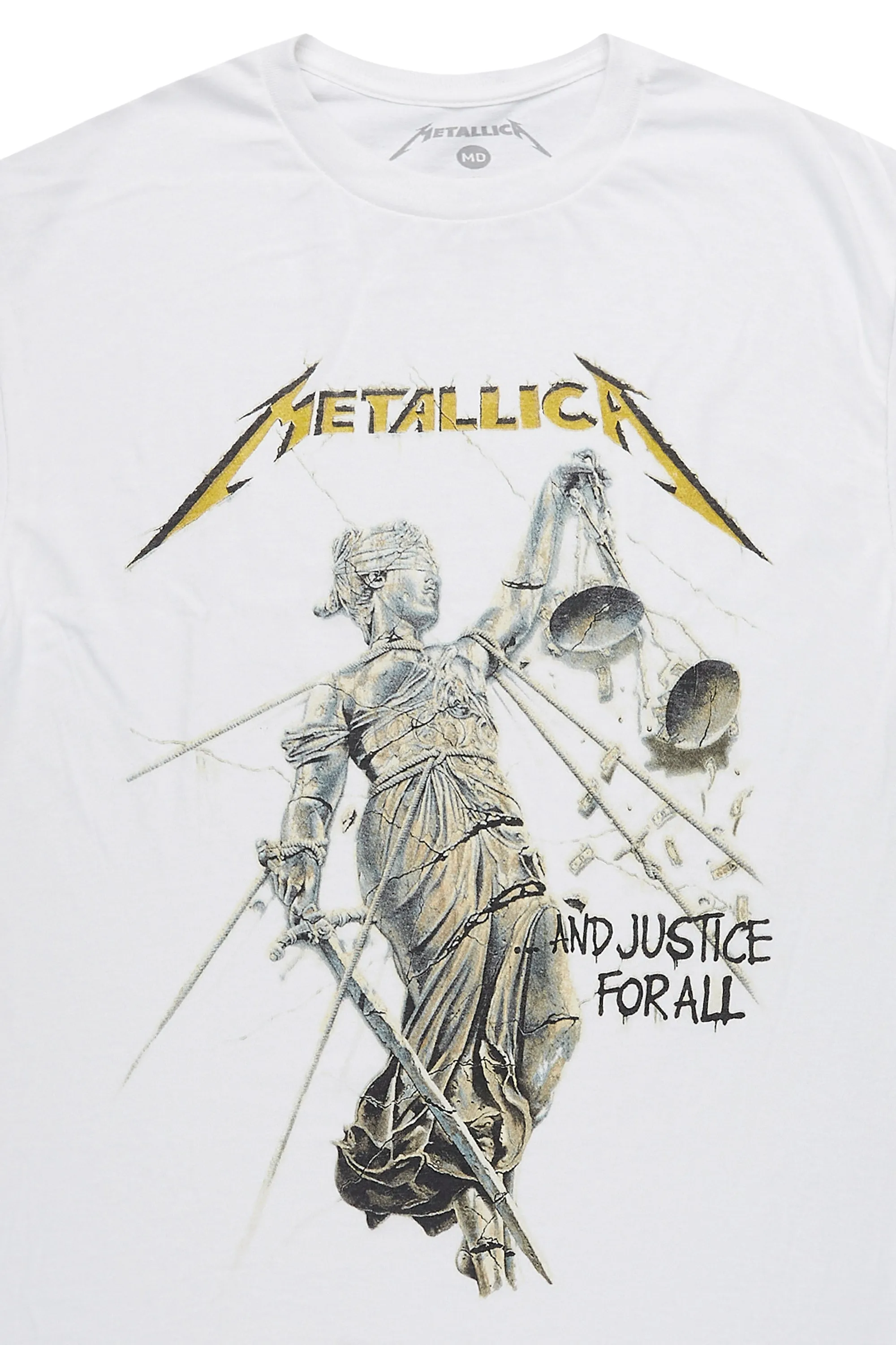 Metallica Justice For All White/Black Graphic T-Shirt sold by Rockstar Original product image thumbnail 2