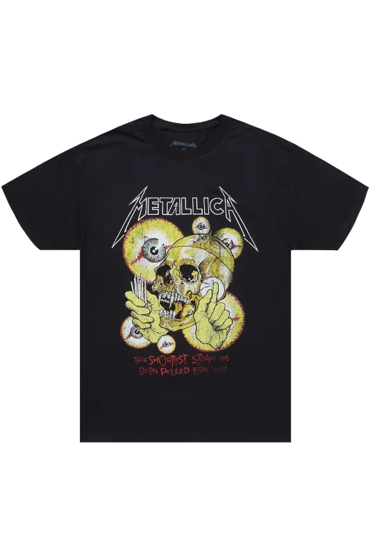 Metallica Shortest Straw Black/Red Graphic T-Shirt sold by Rockstar Original
